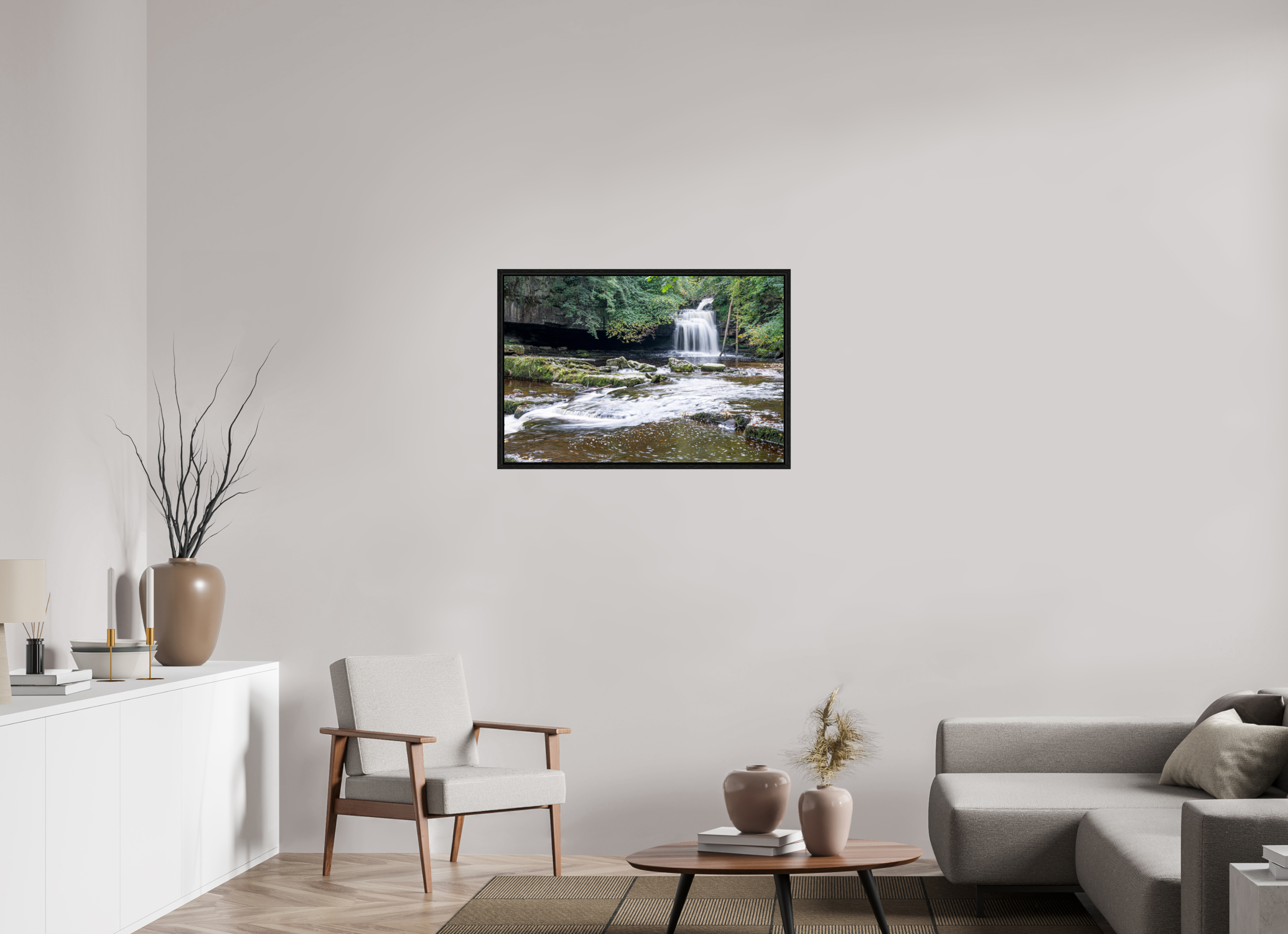 90 x 60 cm, Floater Frame Cauldron Falls