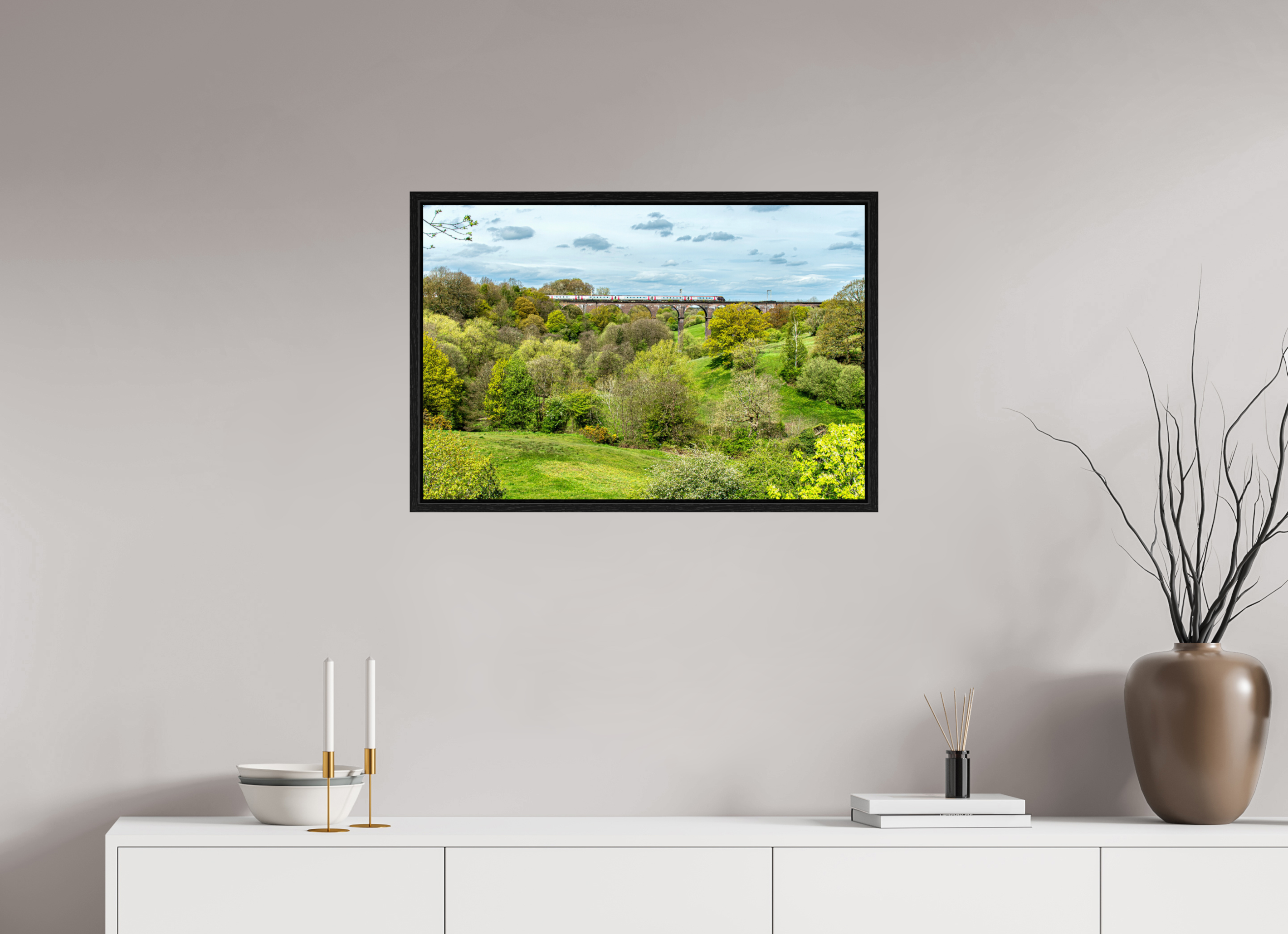 75 x 50 cm, Floater Frame Railway Viaduct