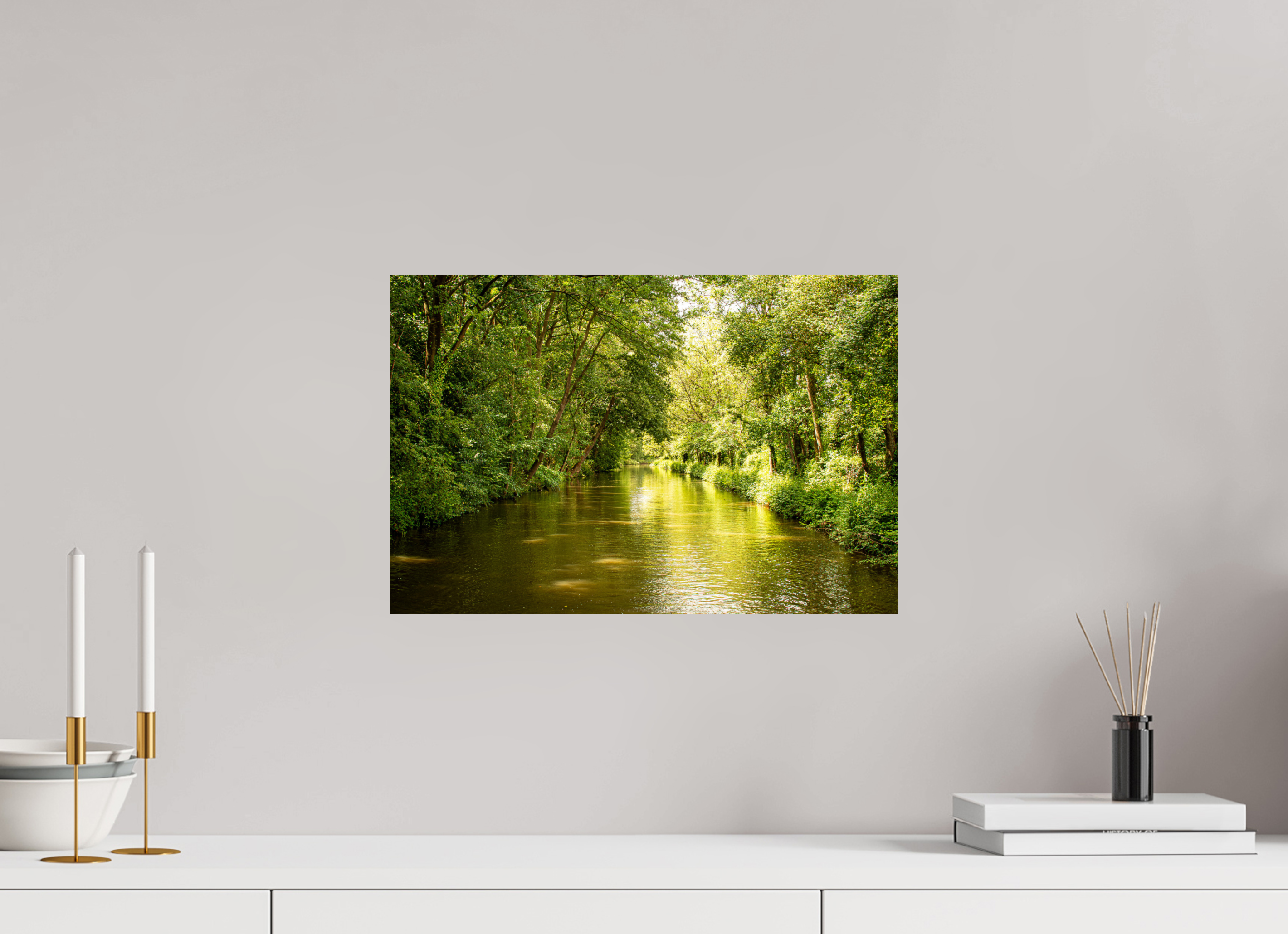 45 x 30 cm, Photo Print On Fuji Crystal DP II Treelined Canal