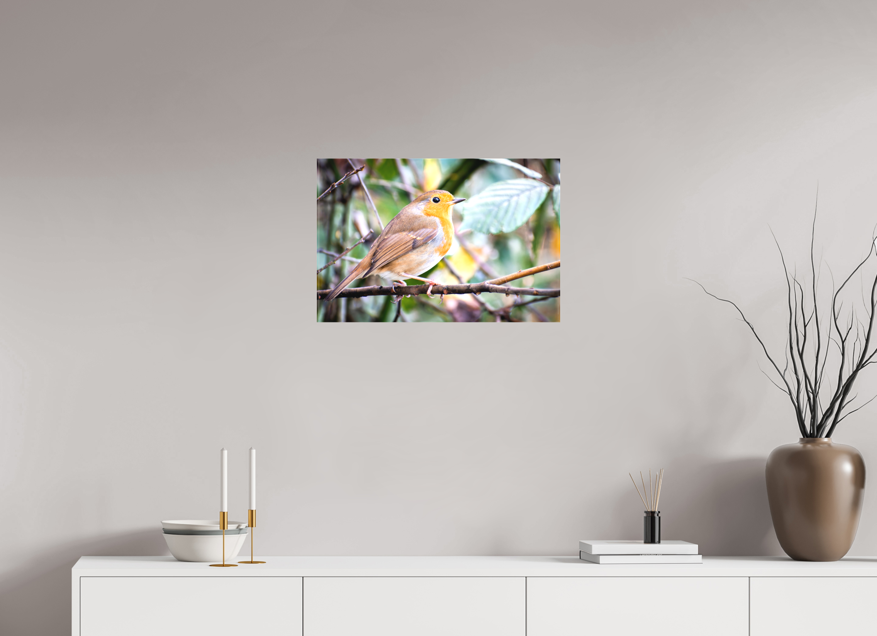 60 x 40 cm, Matte Canvas on Stretcher Frame Robin