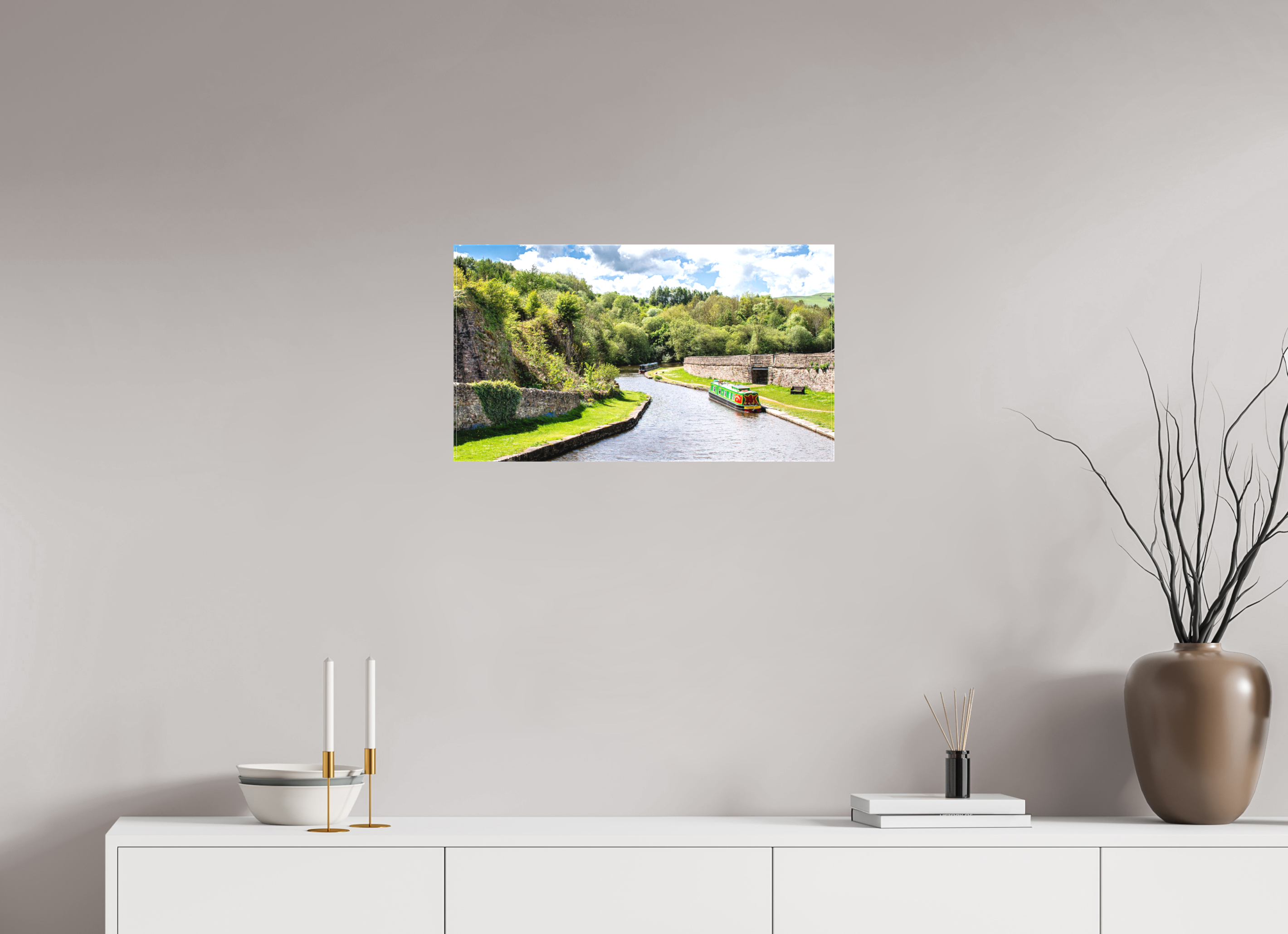 64 x 36 cm, Matte Canvas on Stretcher Frame Southern Arm of the Bugsworth Basin