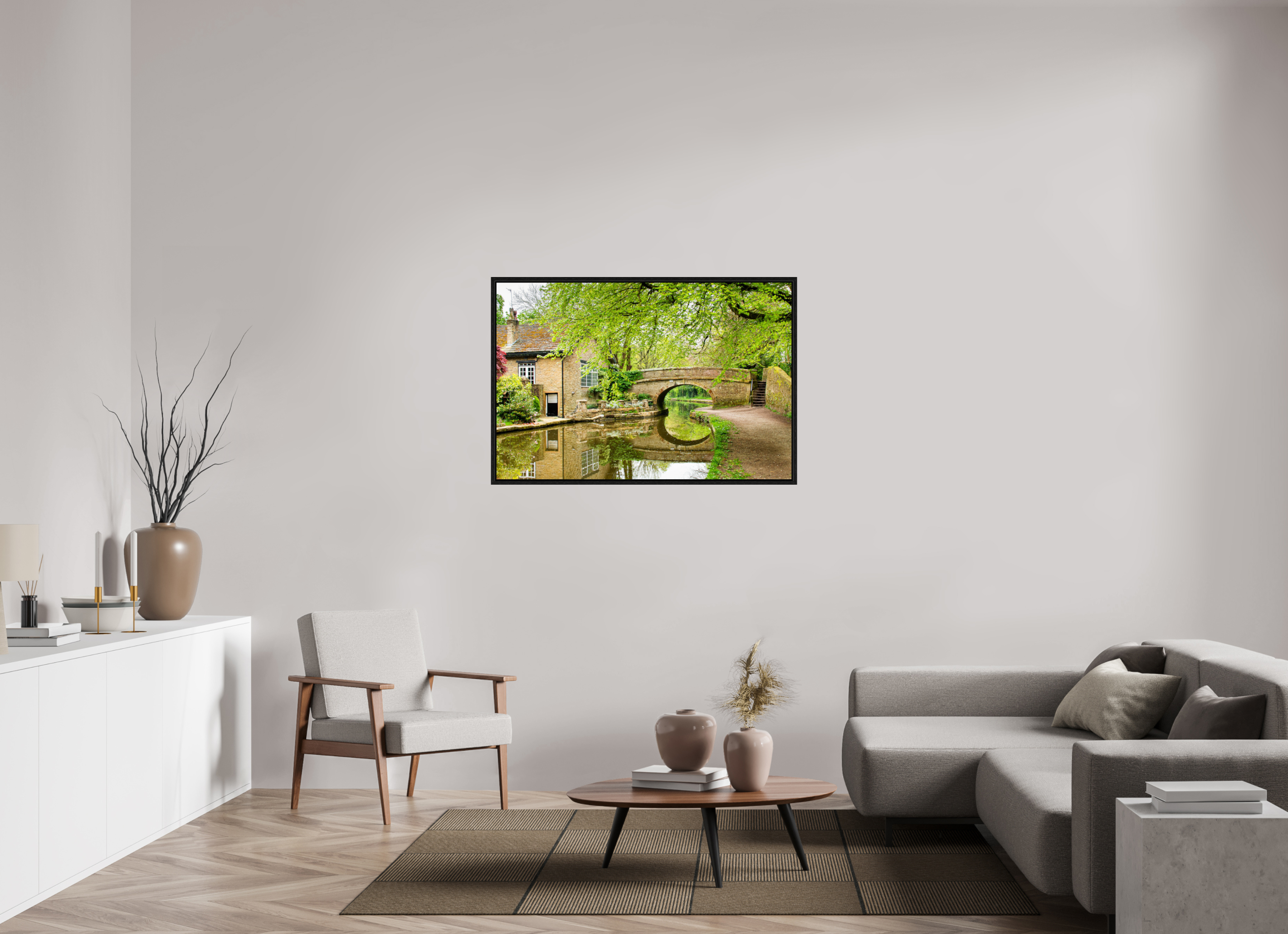120 x 80 cm, Floater Frame Bollington Canal Bridge