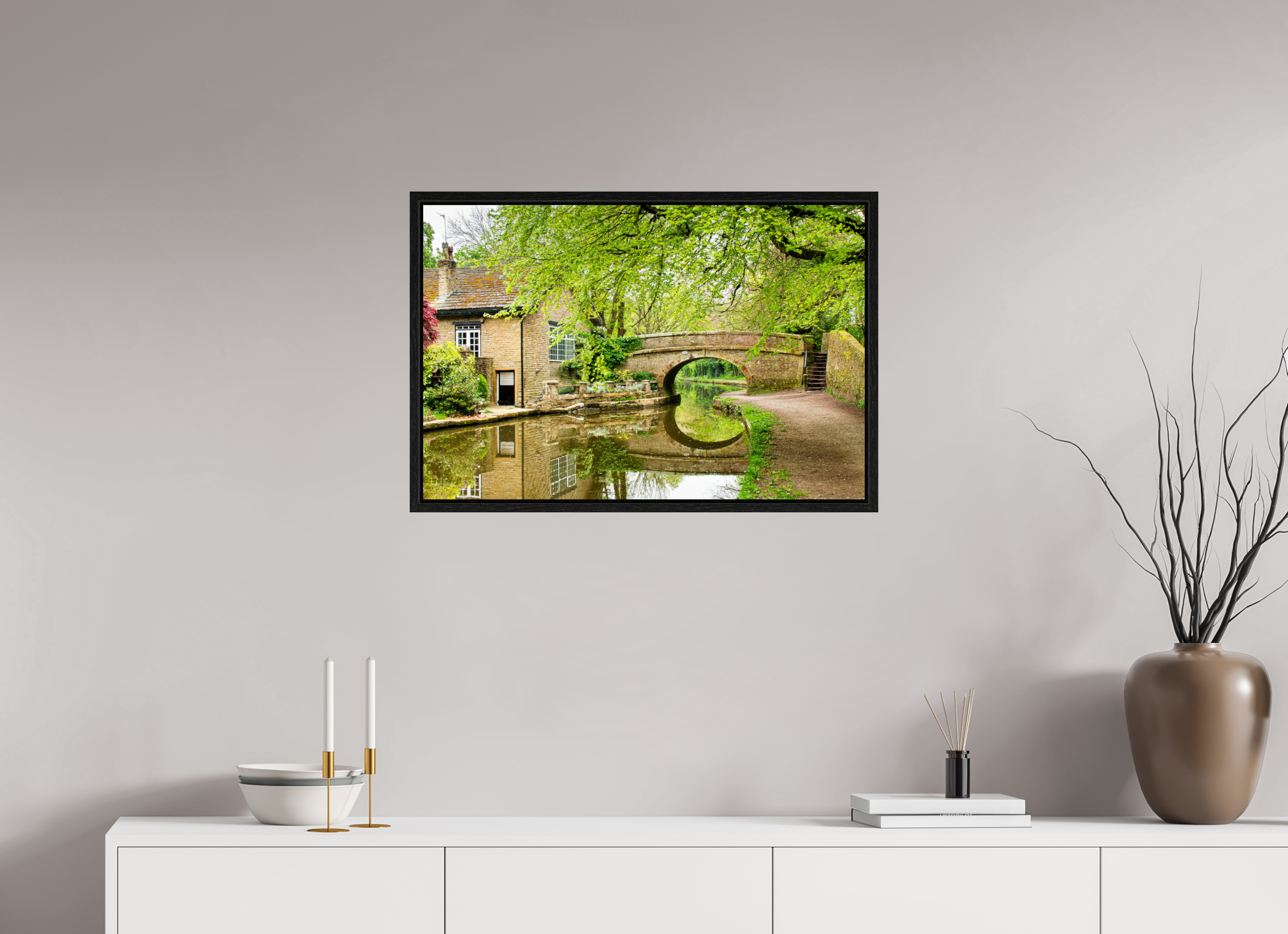 75 x 50 cm, Floater Frame Bollington Canal Bridge