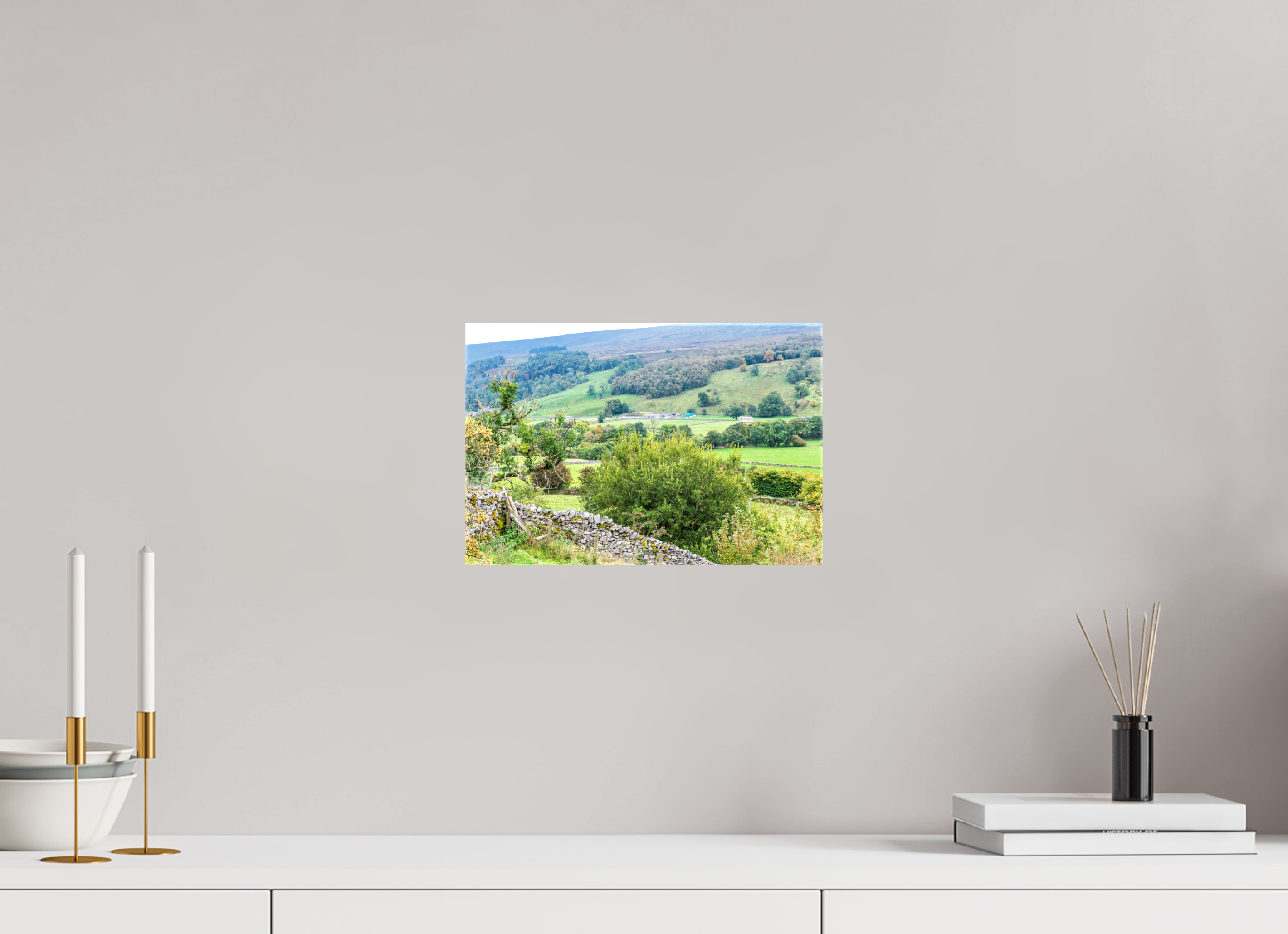30 x 20 cm, Glossy Canvas On Stretcher Frame Valley in the Yorkshire Dales