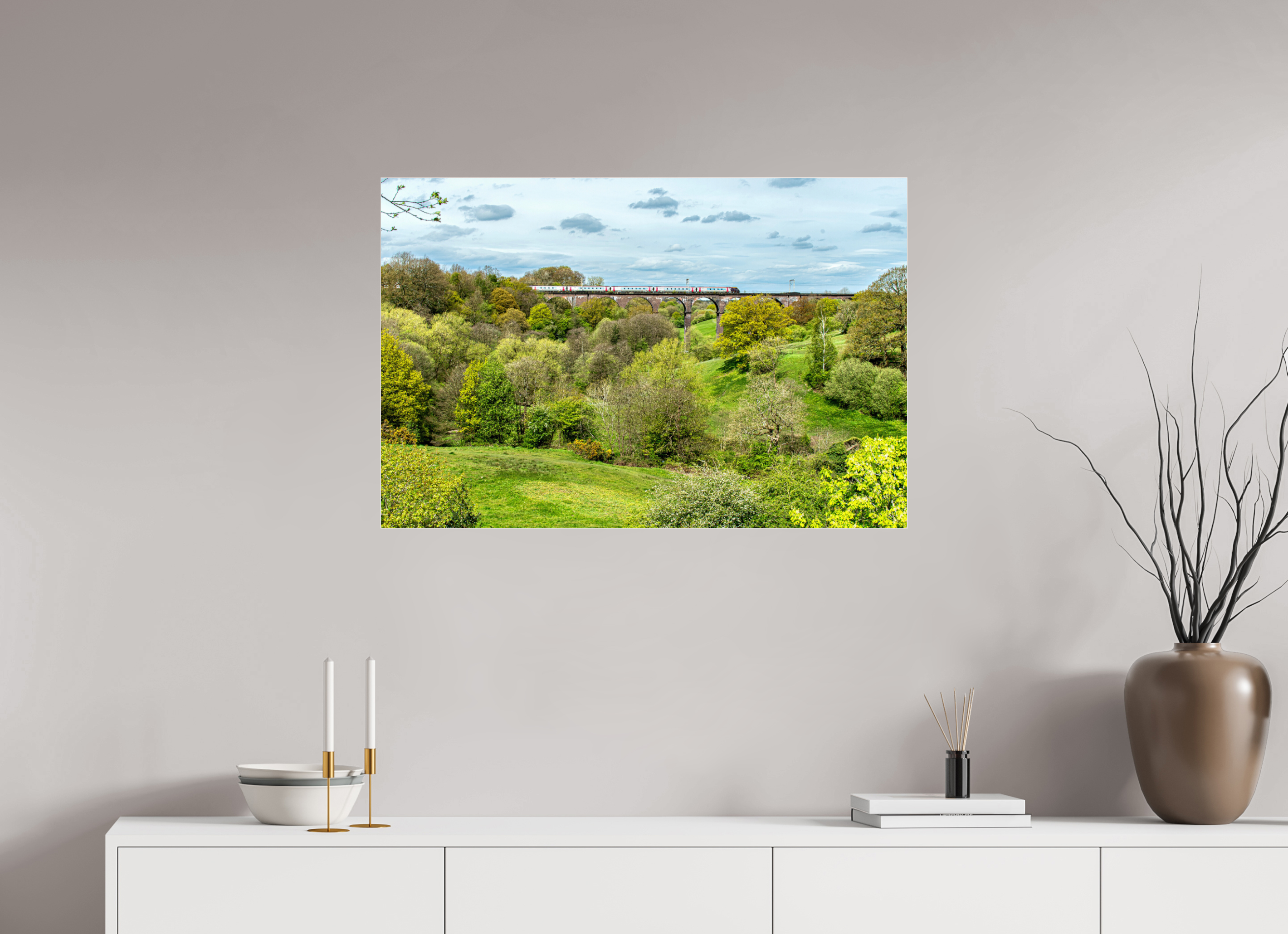 90 x 60 cm, Photo Print Under Acrylic Glass Railway Viaduct