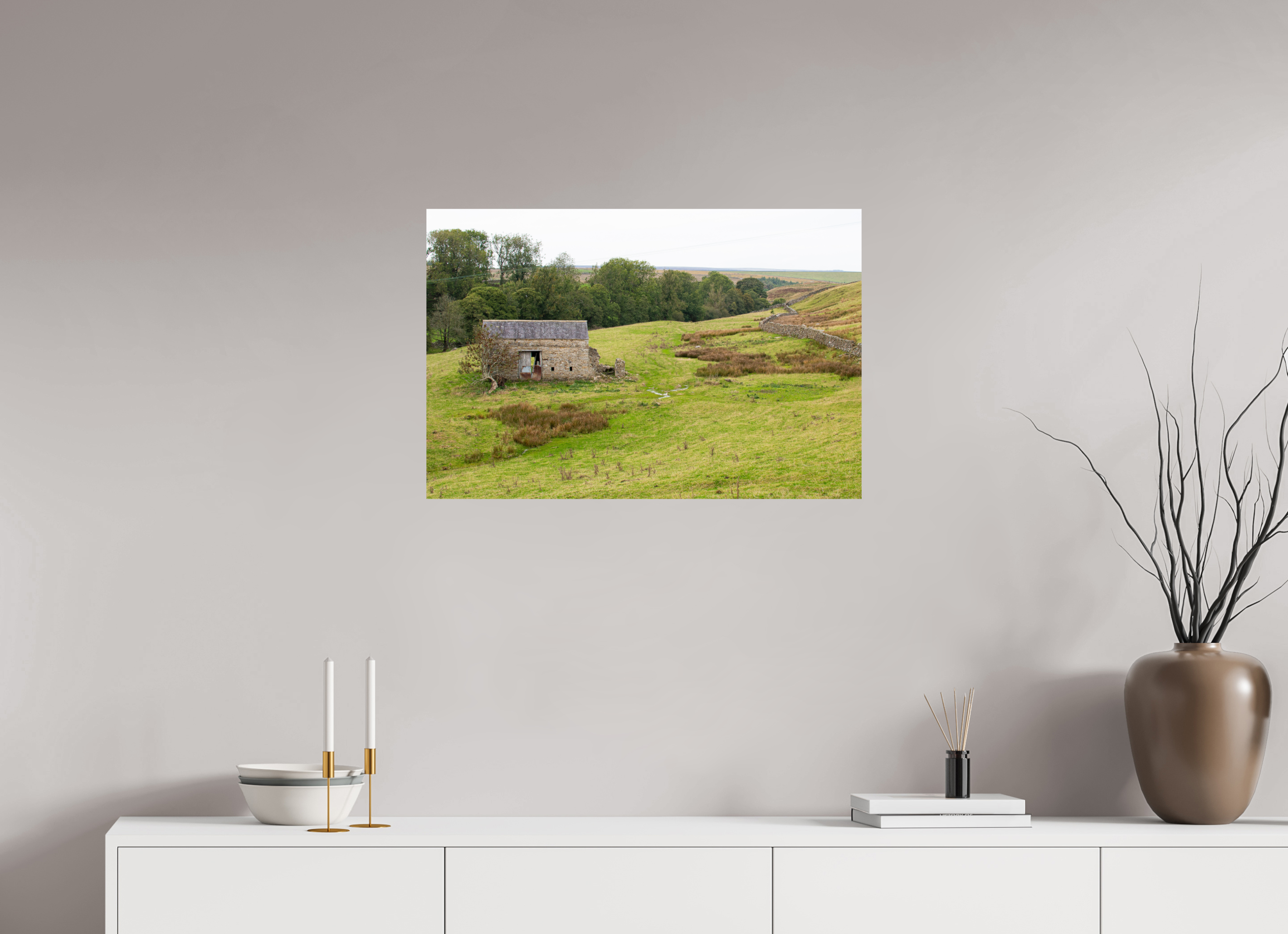 75 x 50 cm, Photo Print On Fuji Crystal DP II Old Barn in the Yorkshire Dales