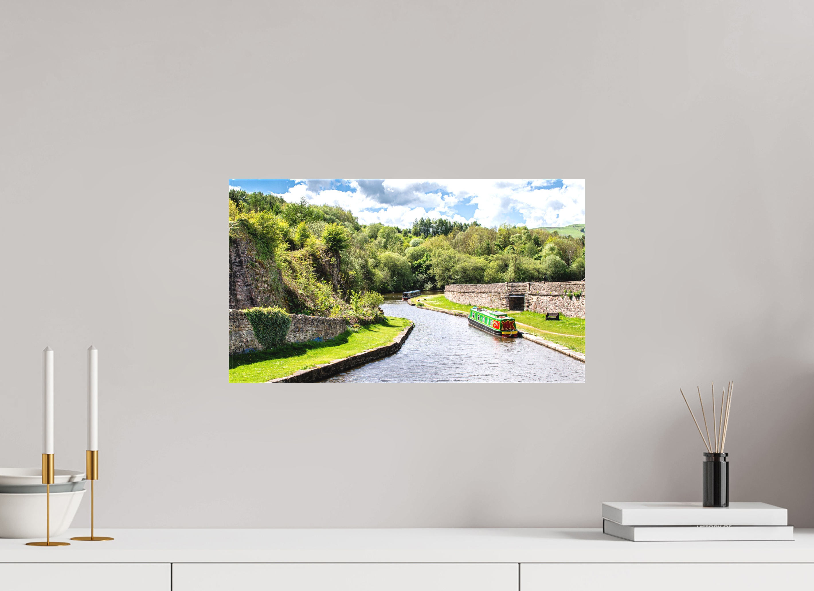 48 x 27 cm, Matte Canvas on Stretcher Frame Southern Arm of the Bugsworth Basin