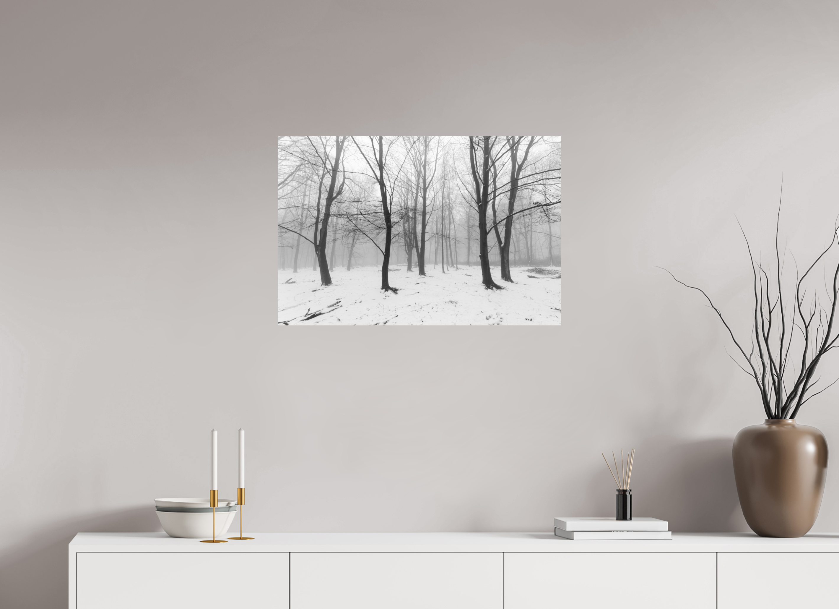75 x 50 cm, Photo Print on Ilford B&W Paper Trees in the Snow