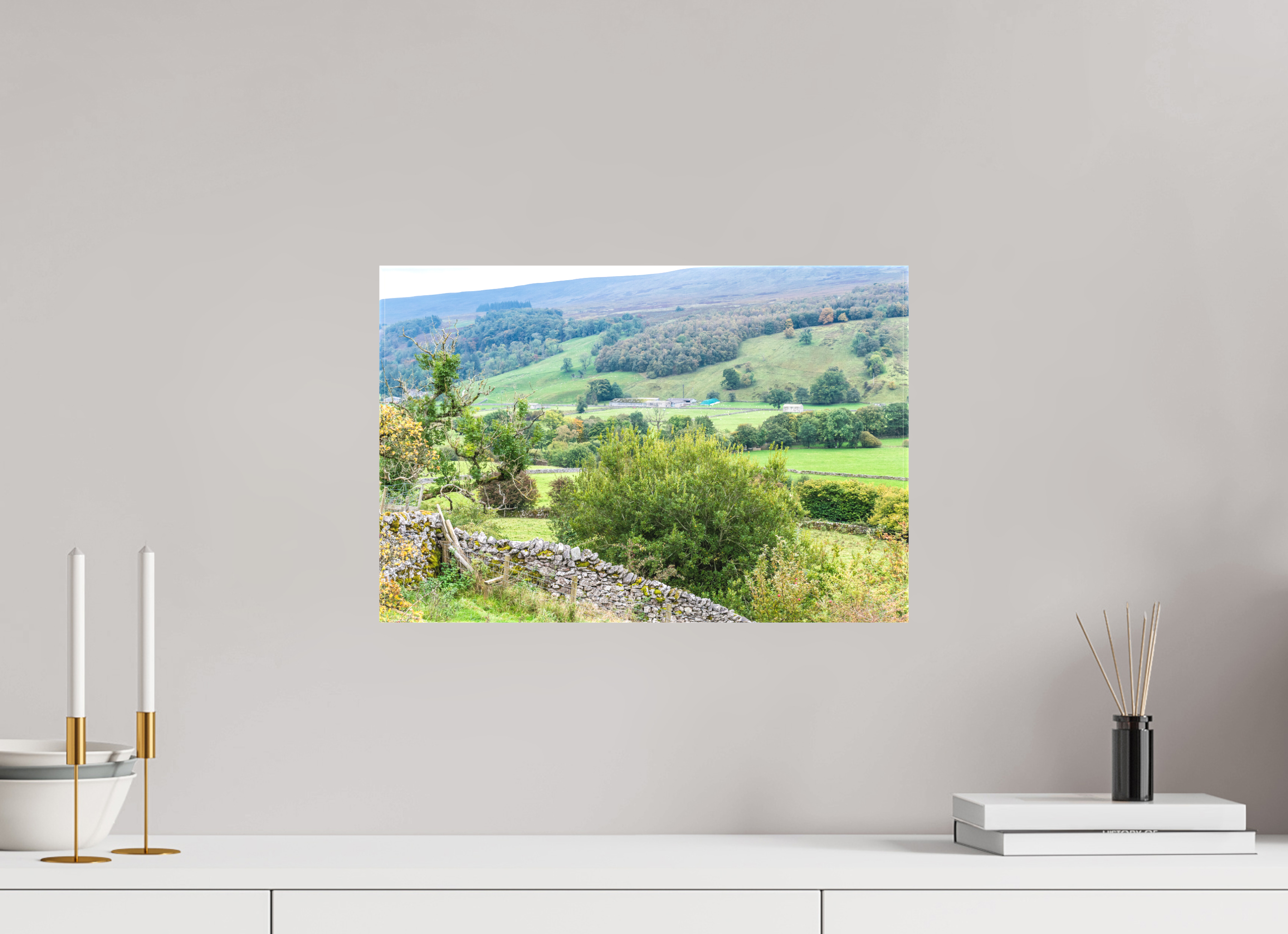 45 x 30 cm, Matte Canvas on Stretcher Frame Valley in the Yorkshire Dales