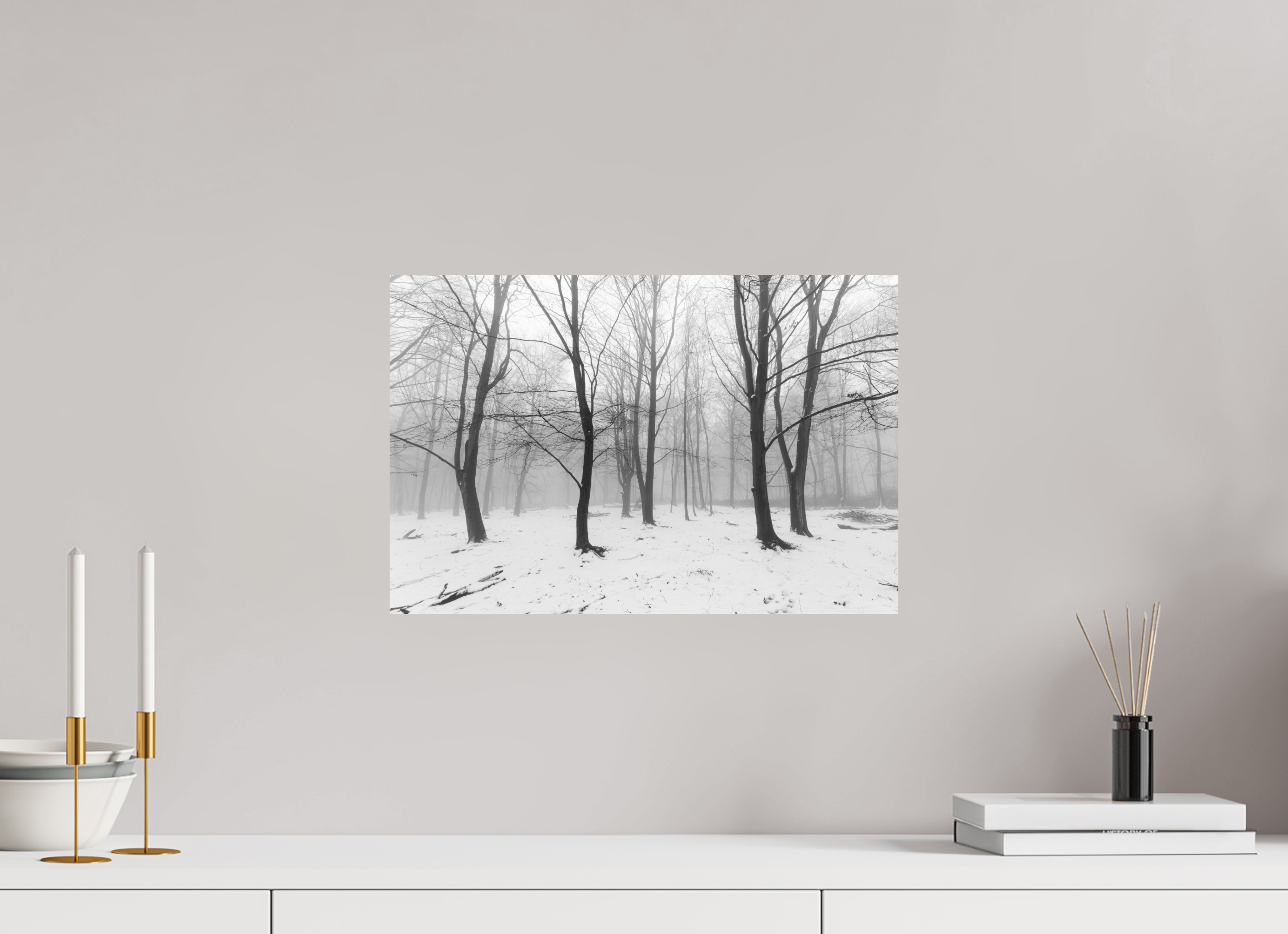 45 x 30 cm, Photo Print on Ilford B&W Paper Trees in the Snow