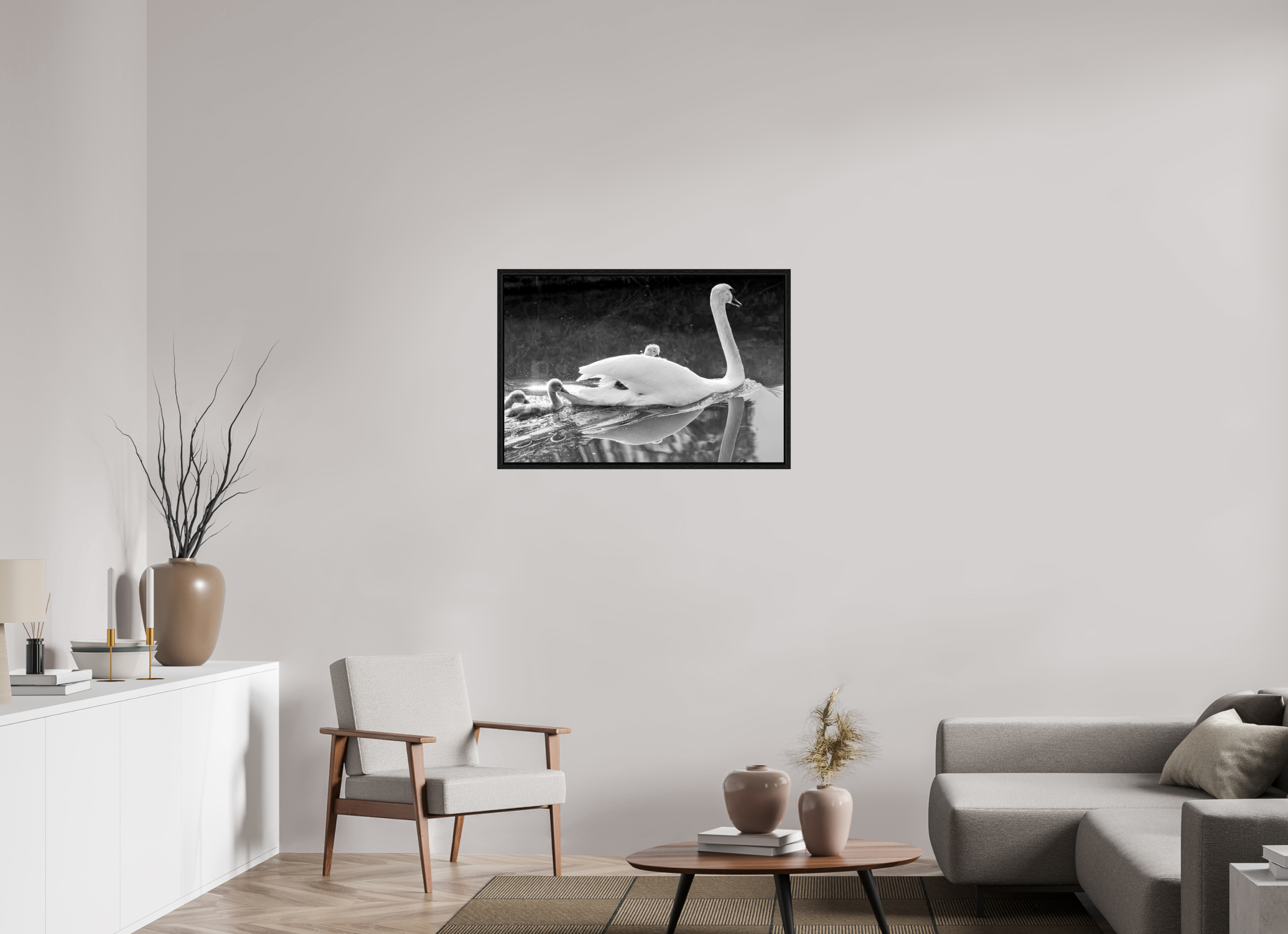 90 x 60 cm, Floater Frame Grabbing a Lift