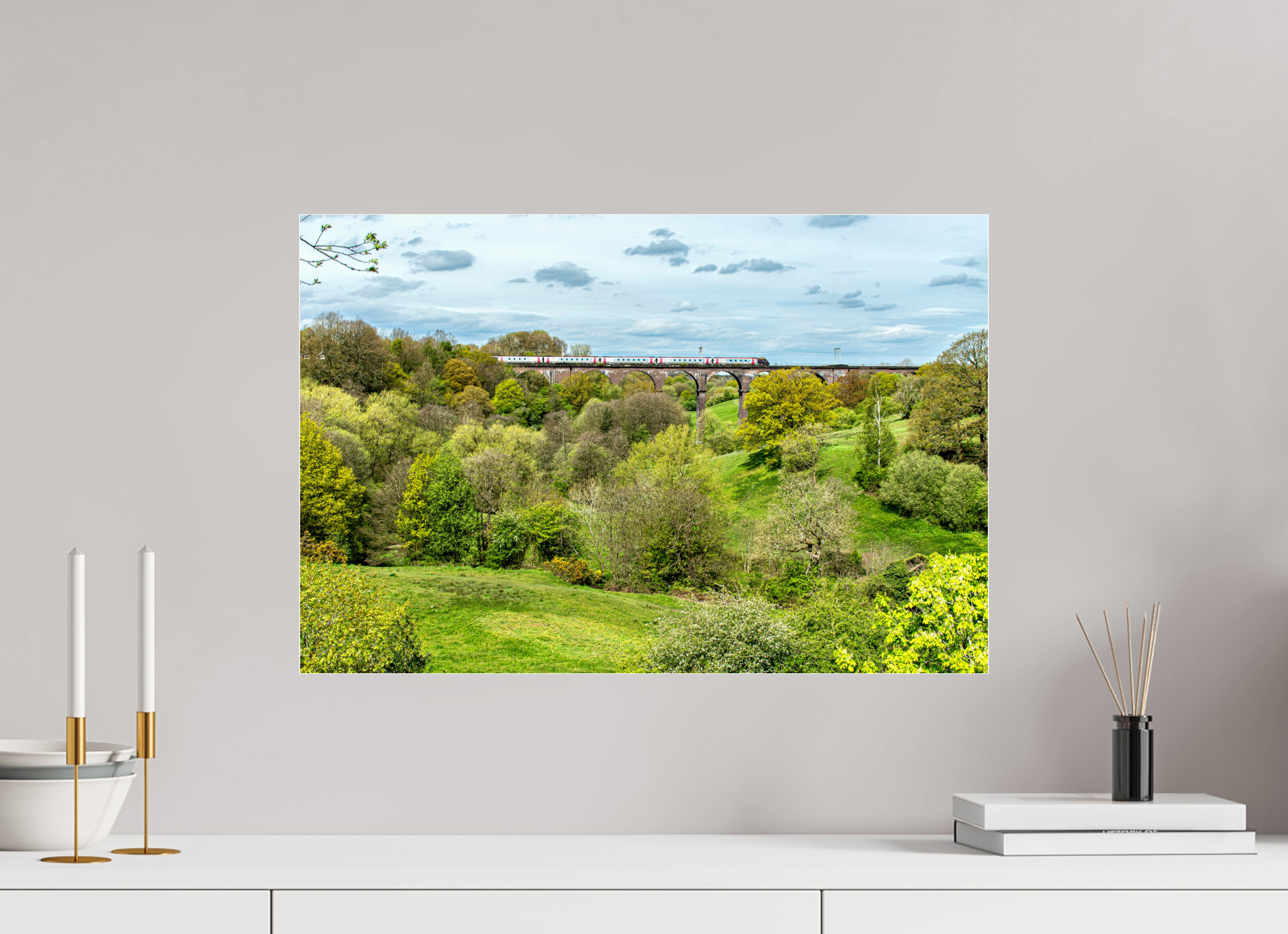 60 x 40 cm, Photo Print Under Acrylic Glass Railway Viaduct