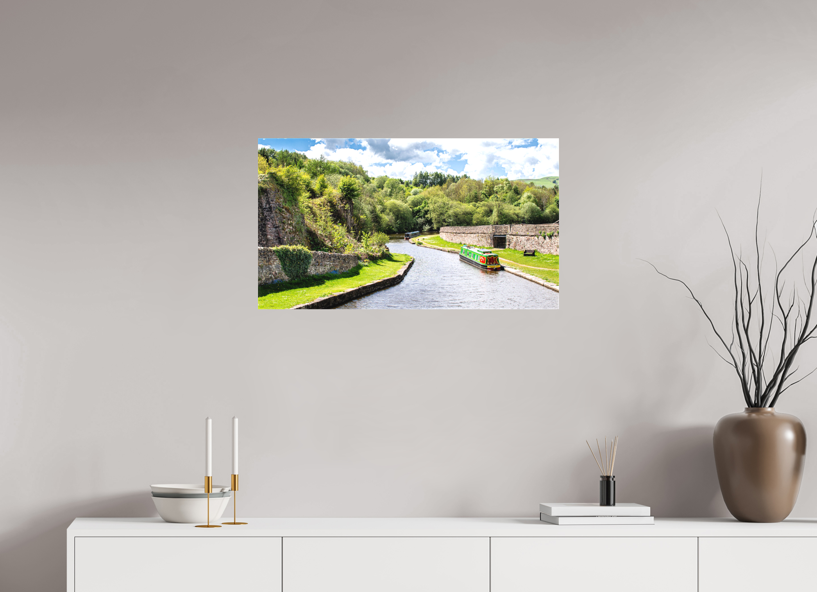 80 x 45 cm, Matte Canvas on Stretcher Frame Southern Arm of the Bugsworth Basin