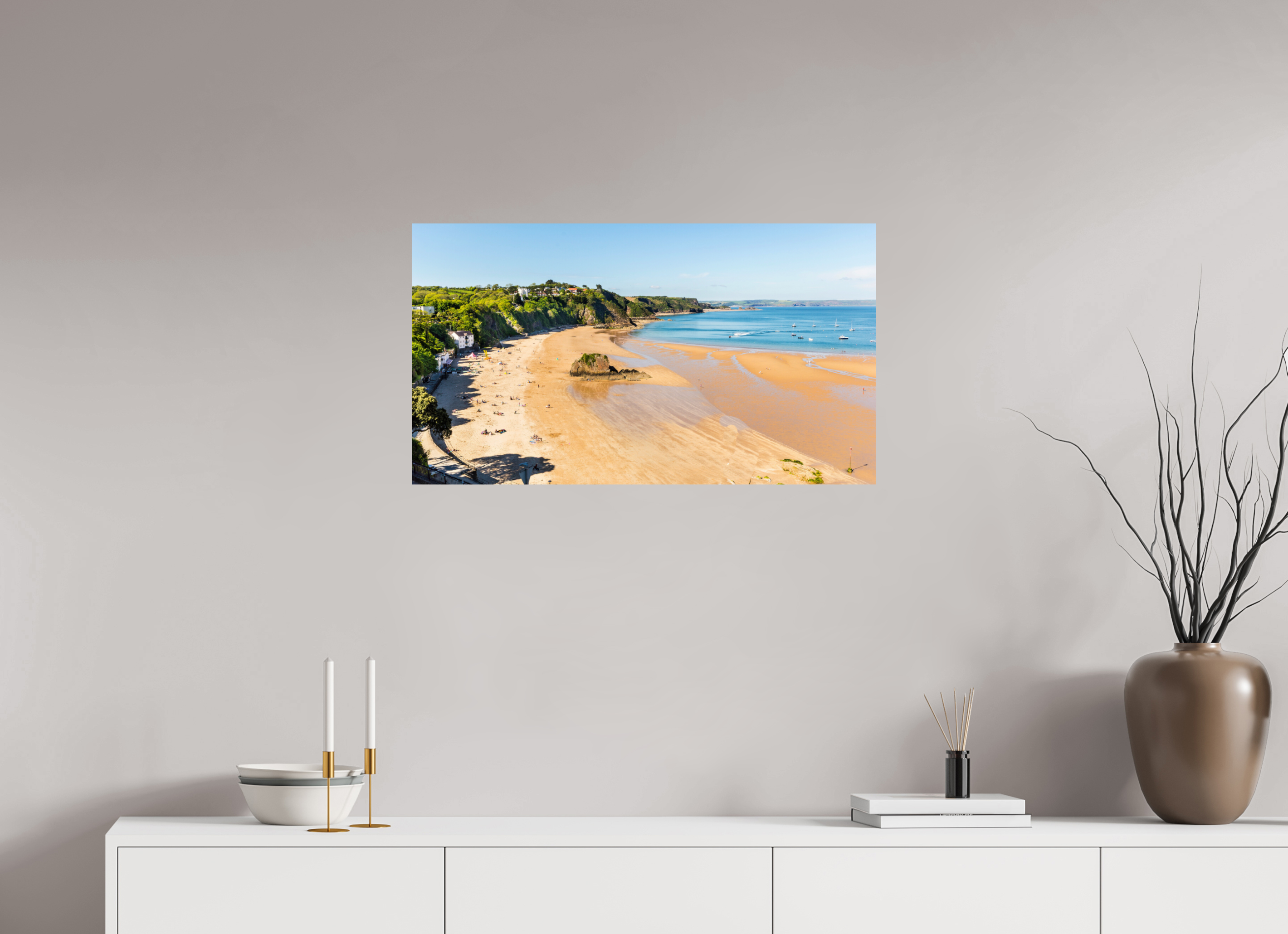 80 x 45 cm, Photo Print On Fuji Crystal DP II Tenby Beach