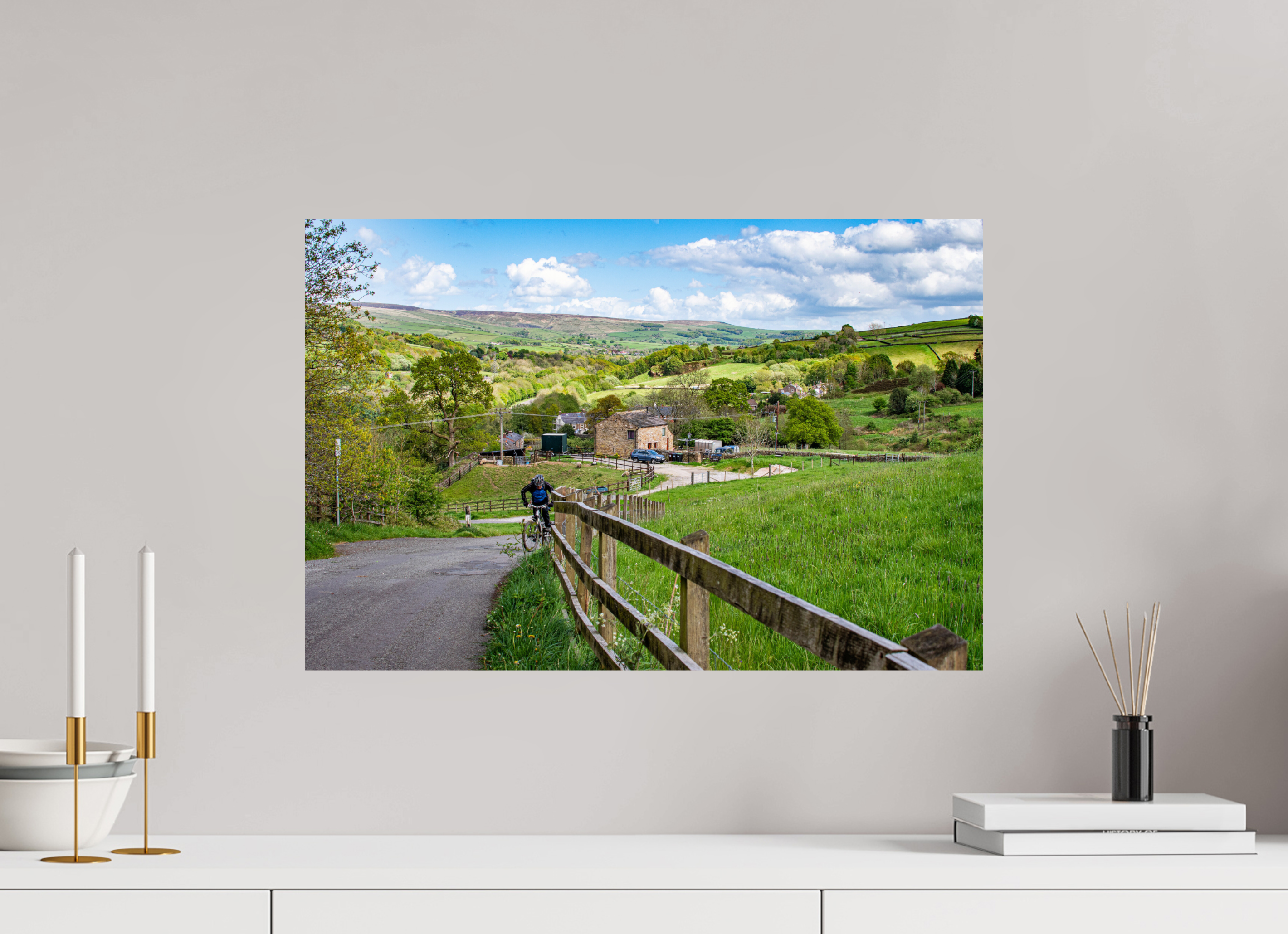 60 x 40 cm, Photo Print On Fuji Crystal DP II Cycling Uphill towards Bugsworth Basin