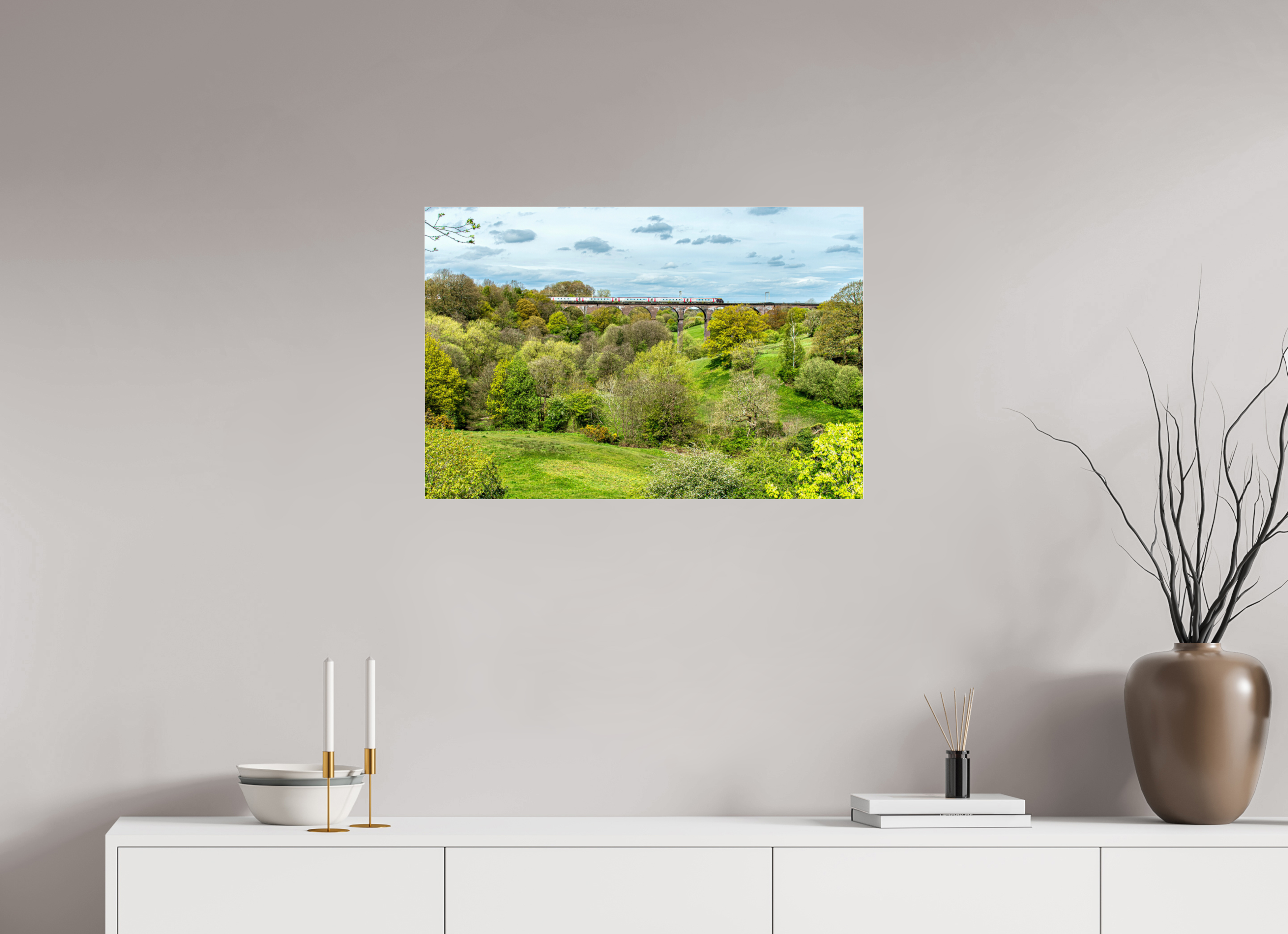 75 x 50 cm, Photo Print Under Acrylic Glass Railway Viaduct