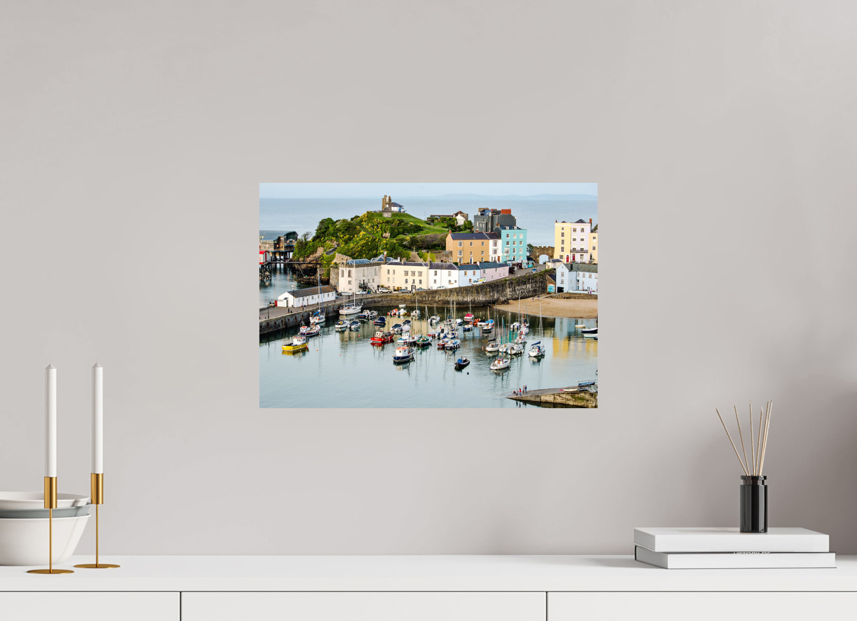 45 x 30 cm, Photo Print On Fuji Crystal DP II Tenby Harbour