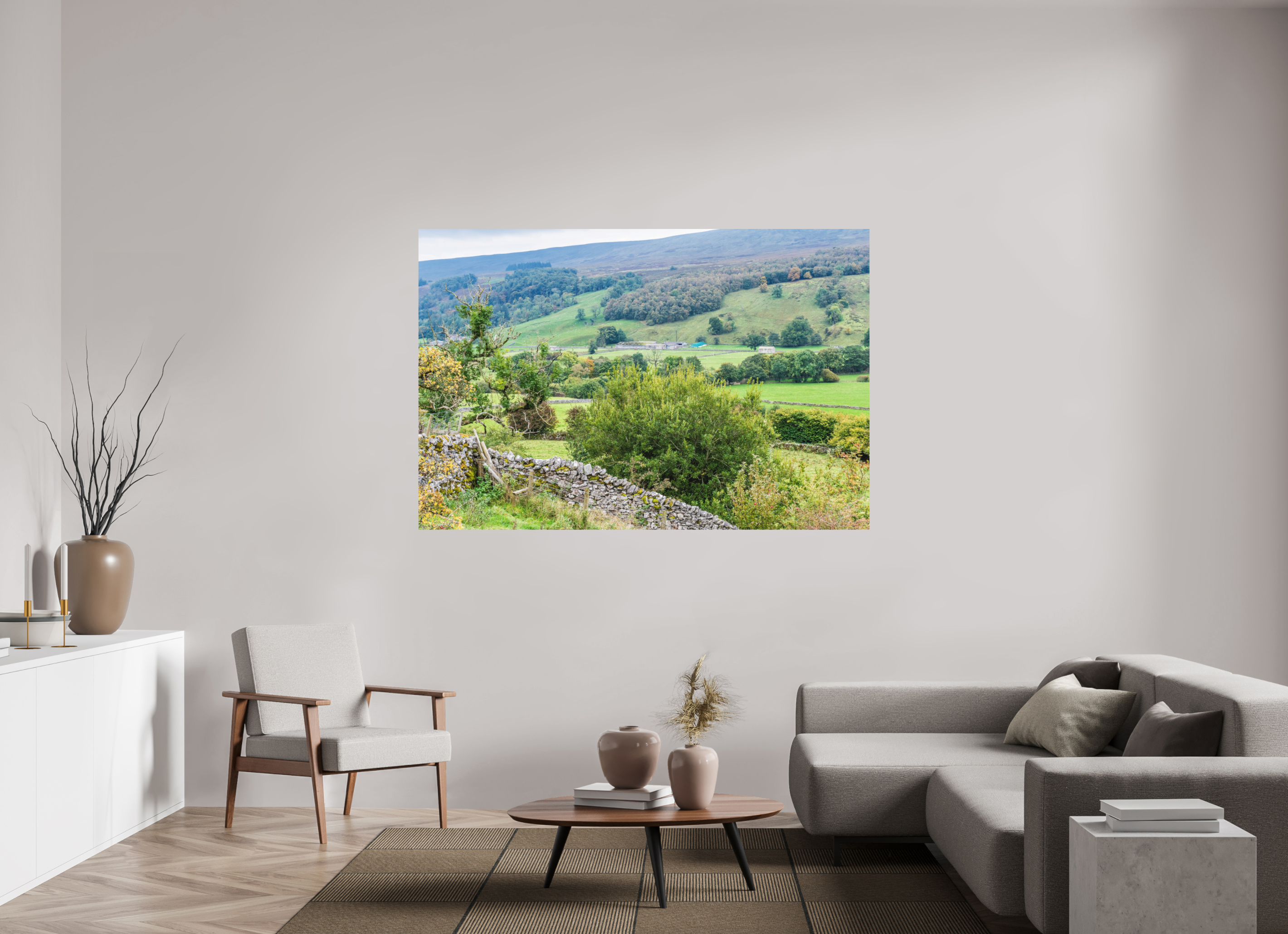 180 x 120 cm, Photo Print Fuji Crystal DP II Matte Valley in the Yorkshire Dales