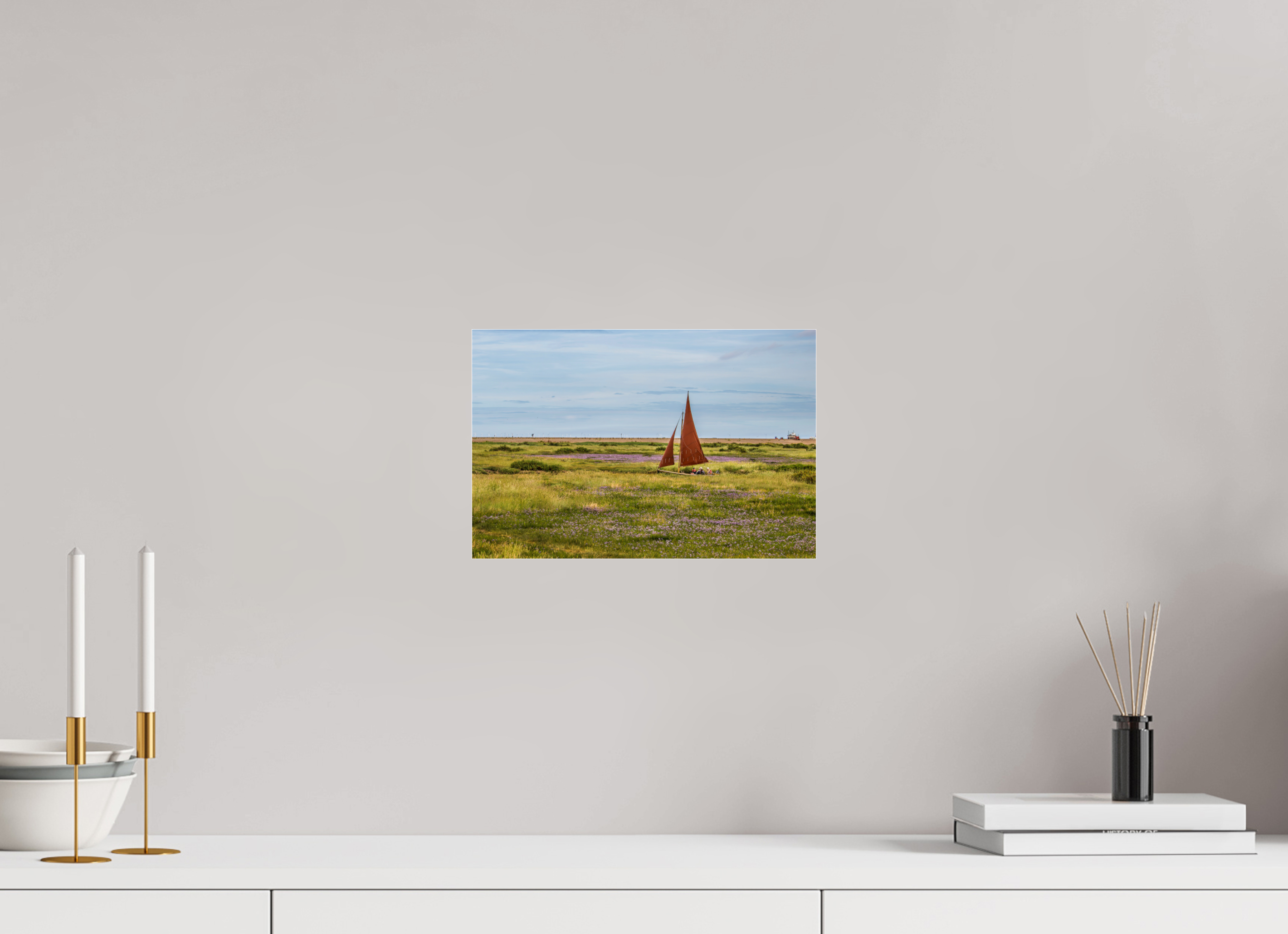 30 x 20 cm, Photo Print Under Acrylic Glass Sailing in the Grass