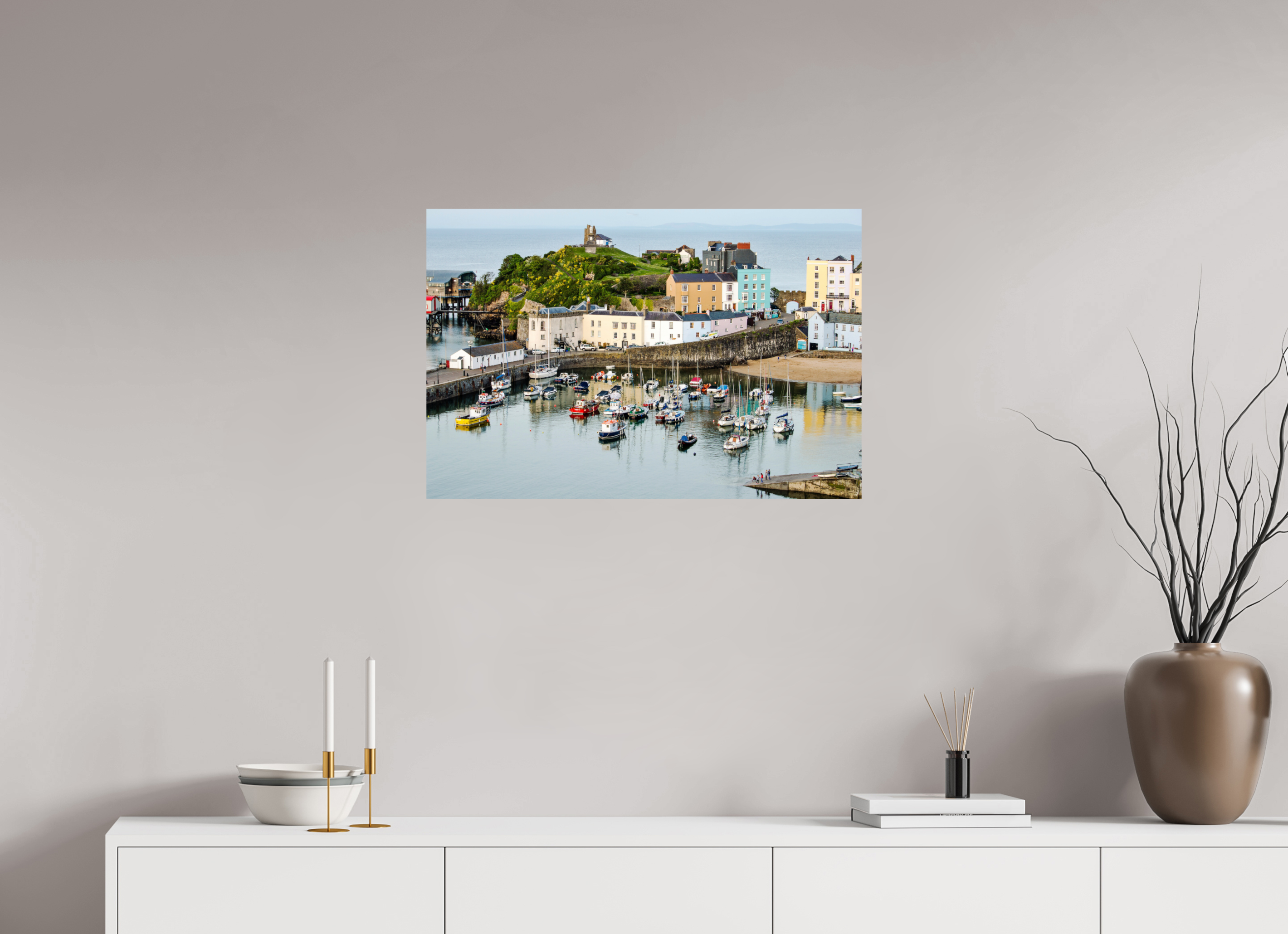 75 x 50 cm, Photo Print On Fuji Crystal DP II Tenby Harbour