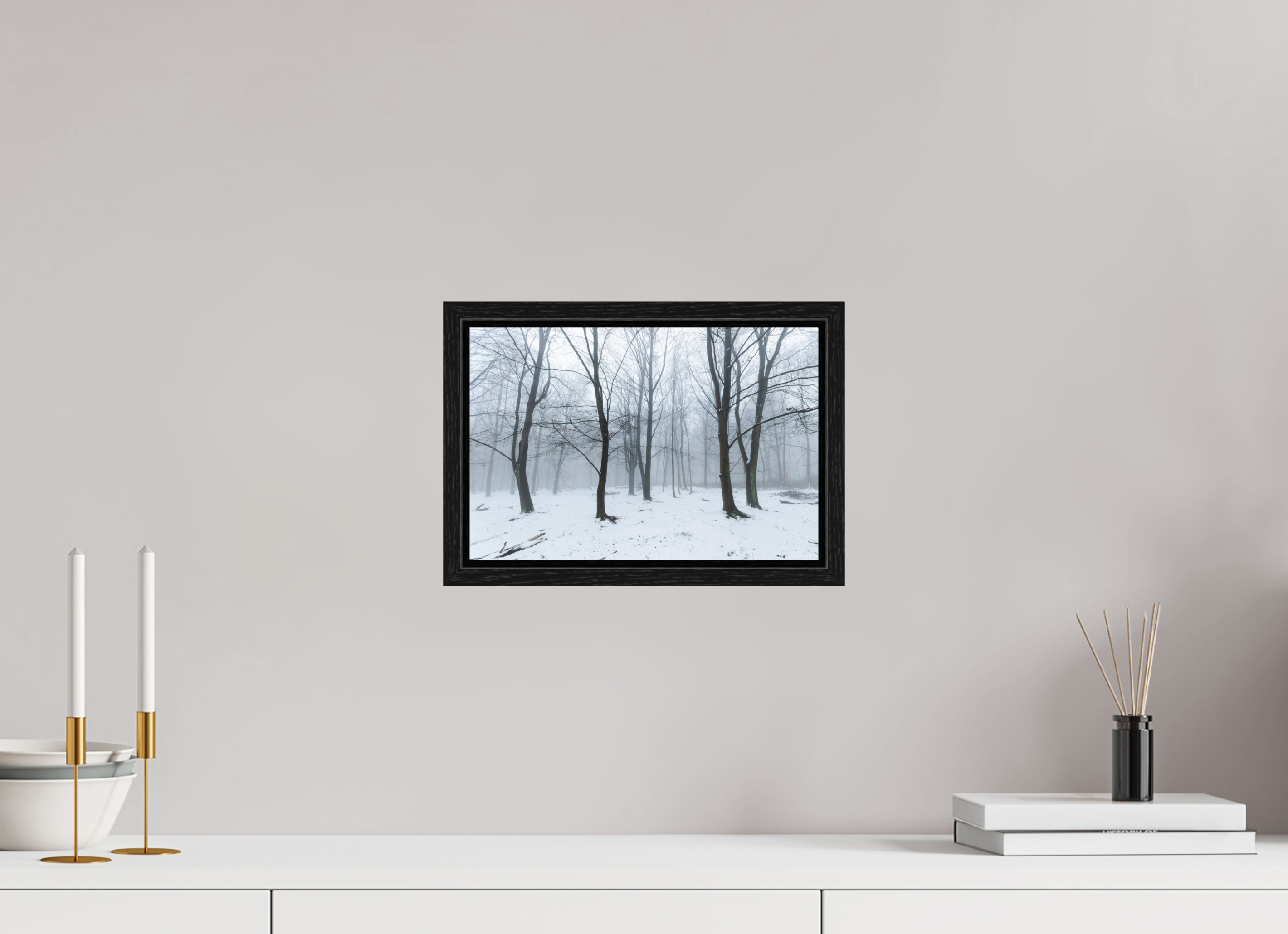 30 x 20 cm, Floater Frame Trees in the Snow
