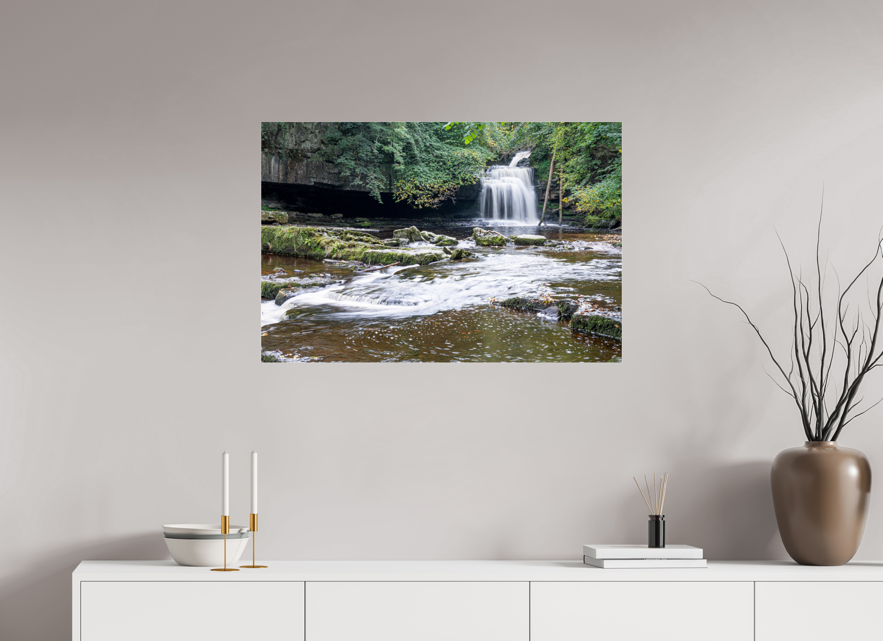 90 x 60 cm, Photo Print Under Acrylic Glass Cauldron Falls