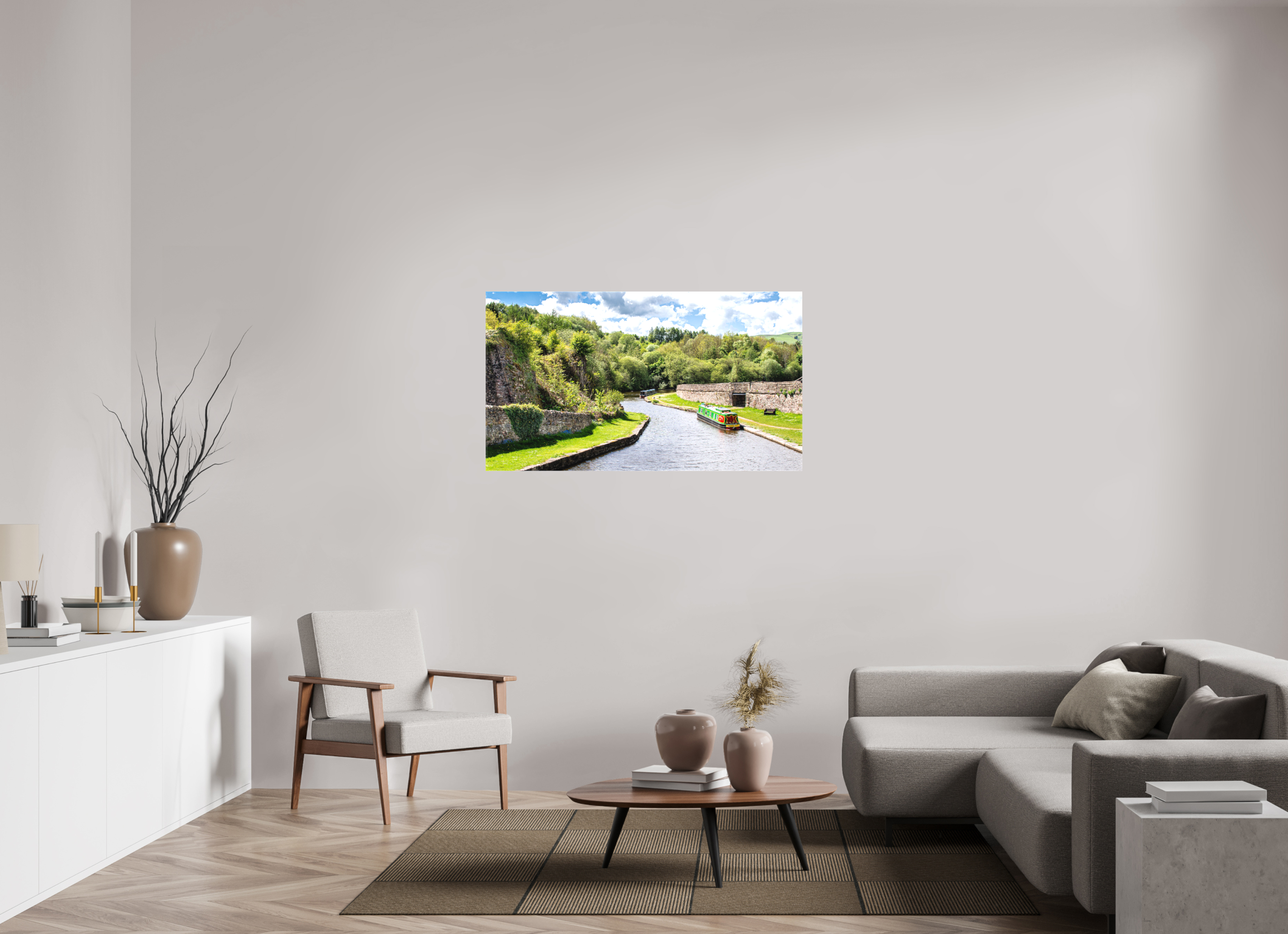 128 x 72 cm, Matte Canvas on Stretcher Frame Southern Arm of the Bugsworth Basin