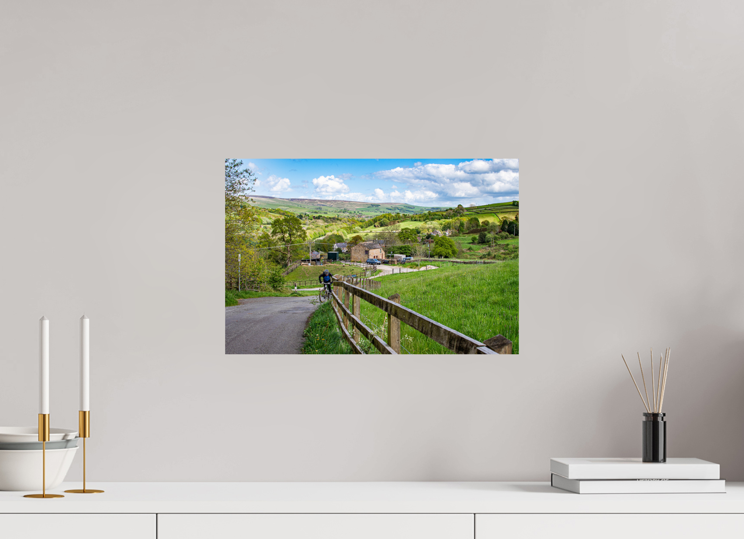 45 x 30 cm, Photo Print On Fuji Crystal DP II Cycling Uphill towards Bugsworth Basin