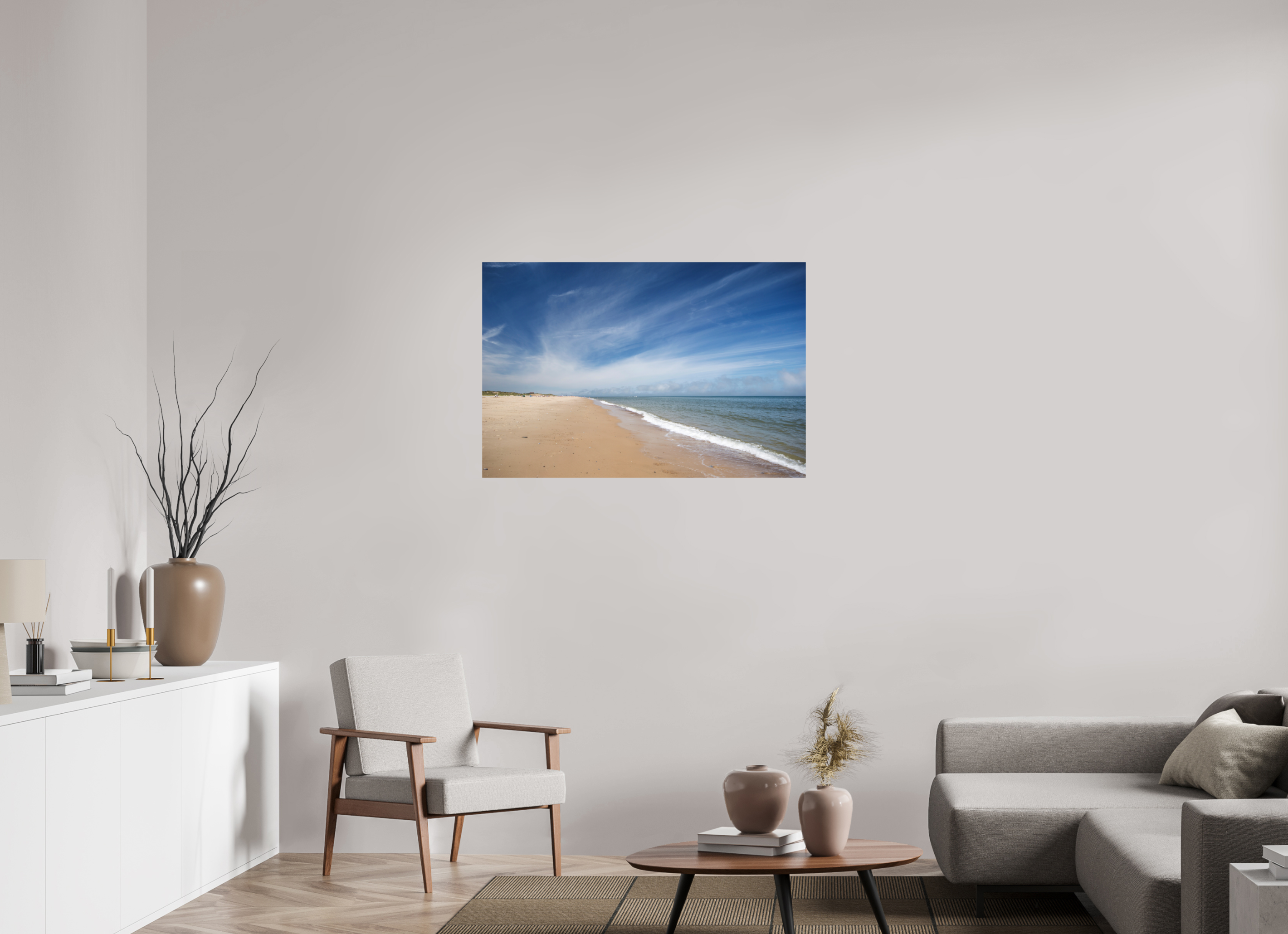 105 x 70 cm, Photo Print Fuji Crystal DP II Matte Empty Beach on the Norfolk Coast