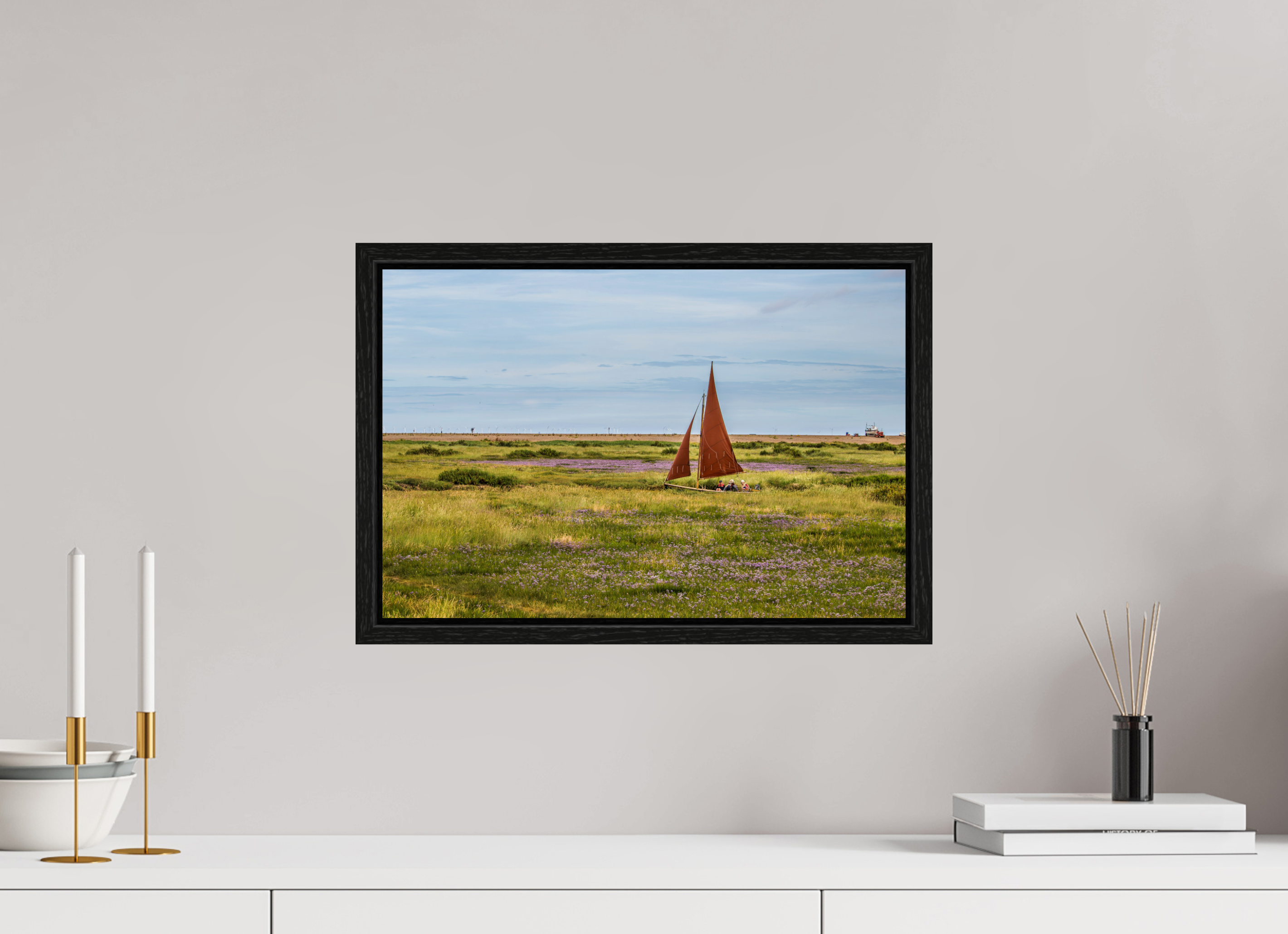 45 x 30 cm, Floater Frame Sailing in the Grass