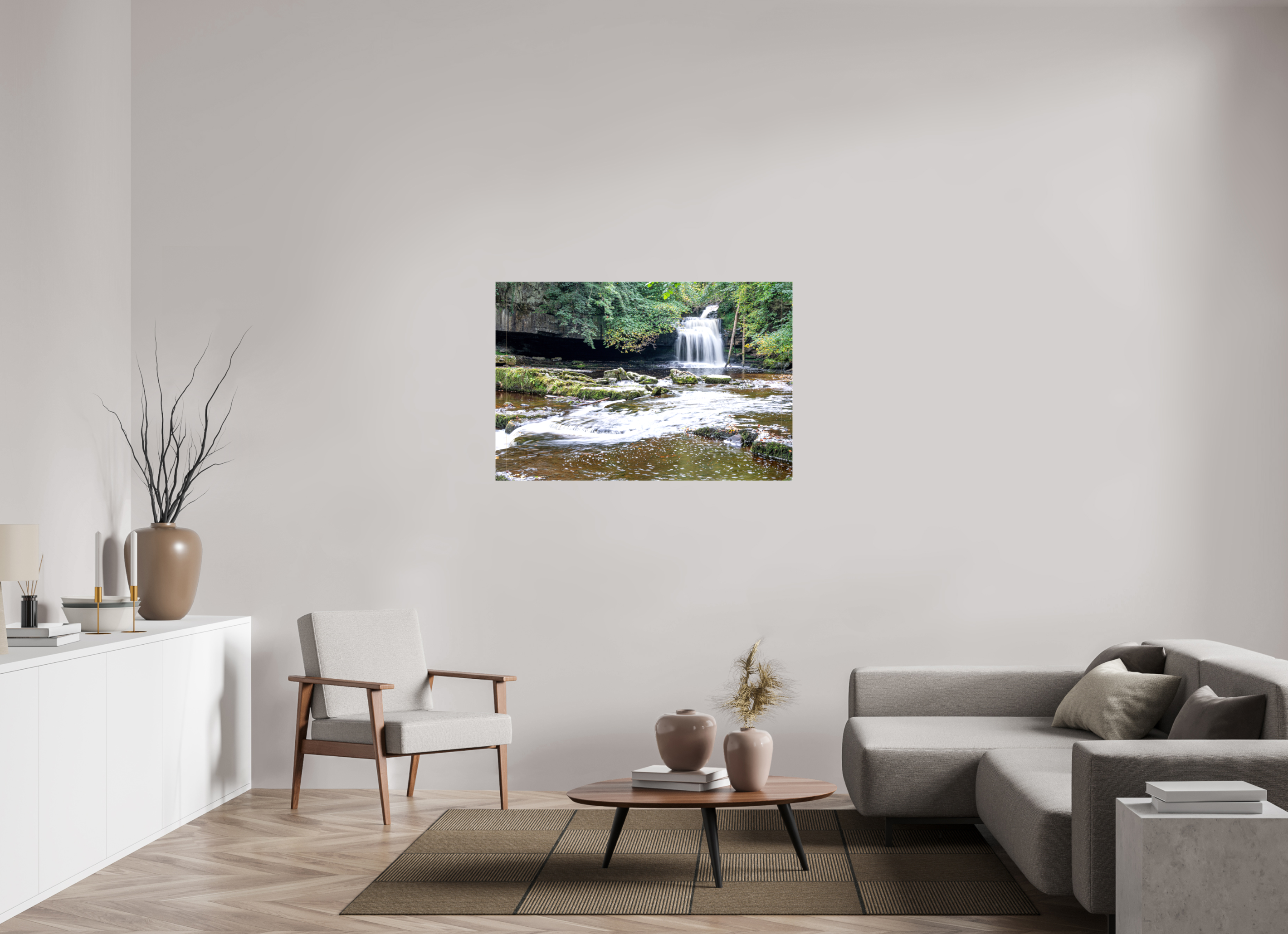 120 x 80 cm, Glossy Canvas On Stretcher Frame Cauldron Falls