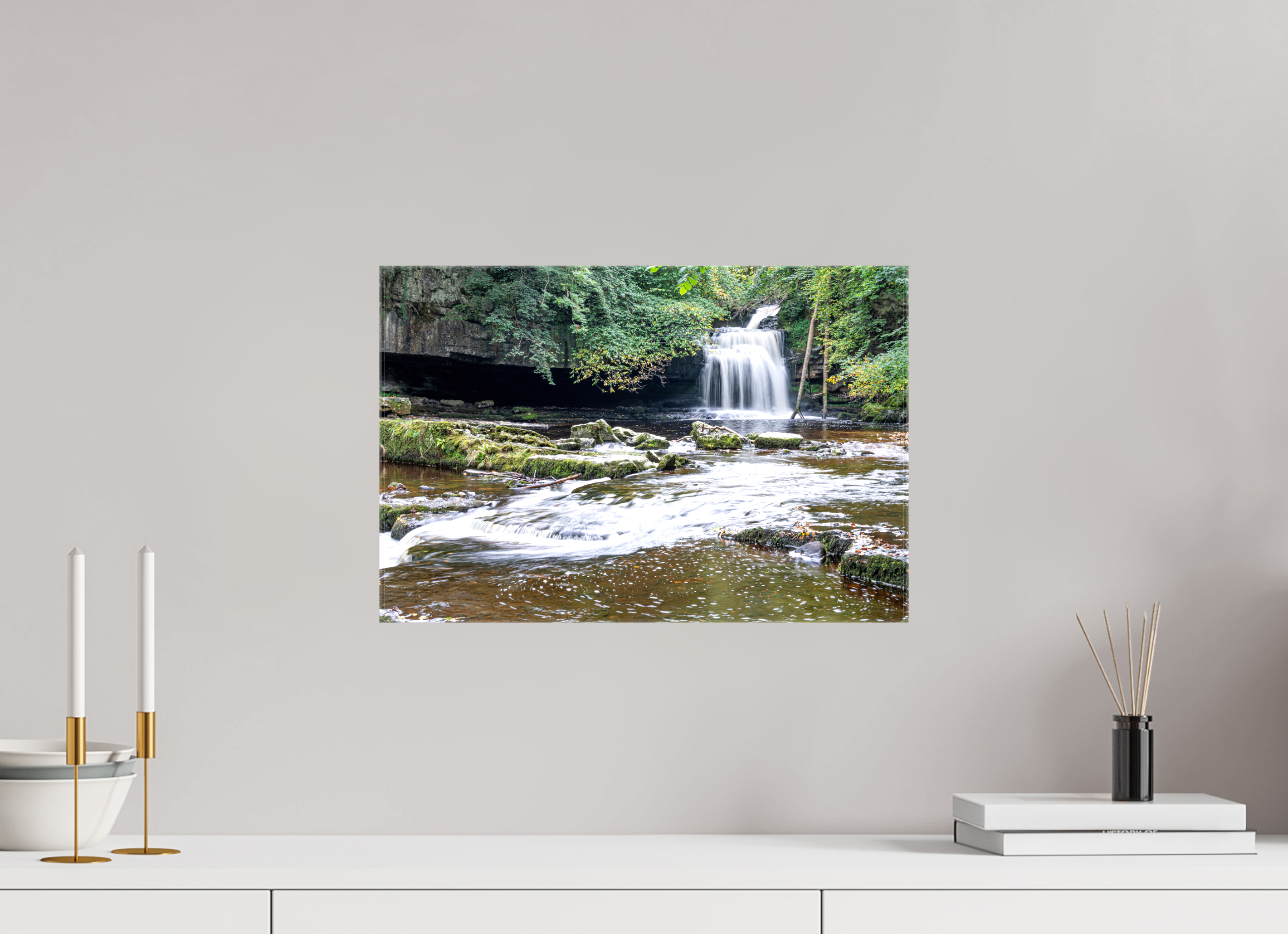 45 x 30 cm, Glossy Canvas On Stretcher Frame Cauldron Falls