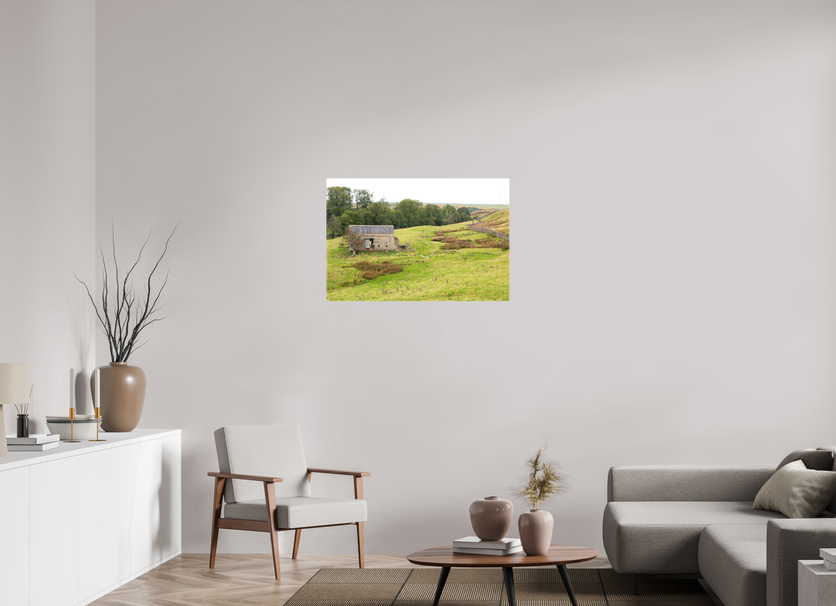 90 x 60 cm, Matte Canvas on Stretcher Frame Old Barn in the Yorkshire Dales