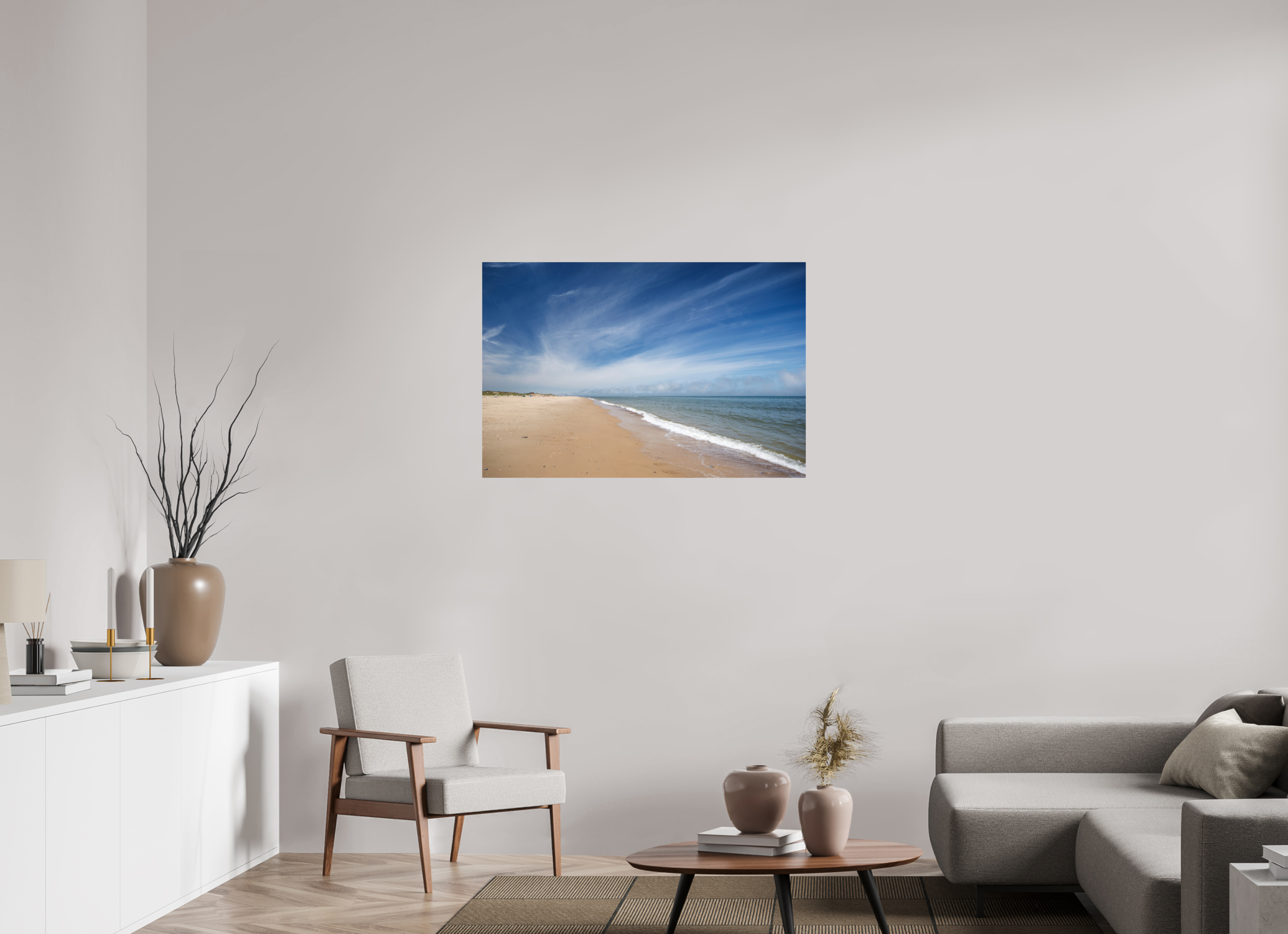 105 x 70 cm, Photo Print On Fuji Crystal DP II Empty Beach on the Norfolk Coast