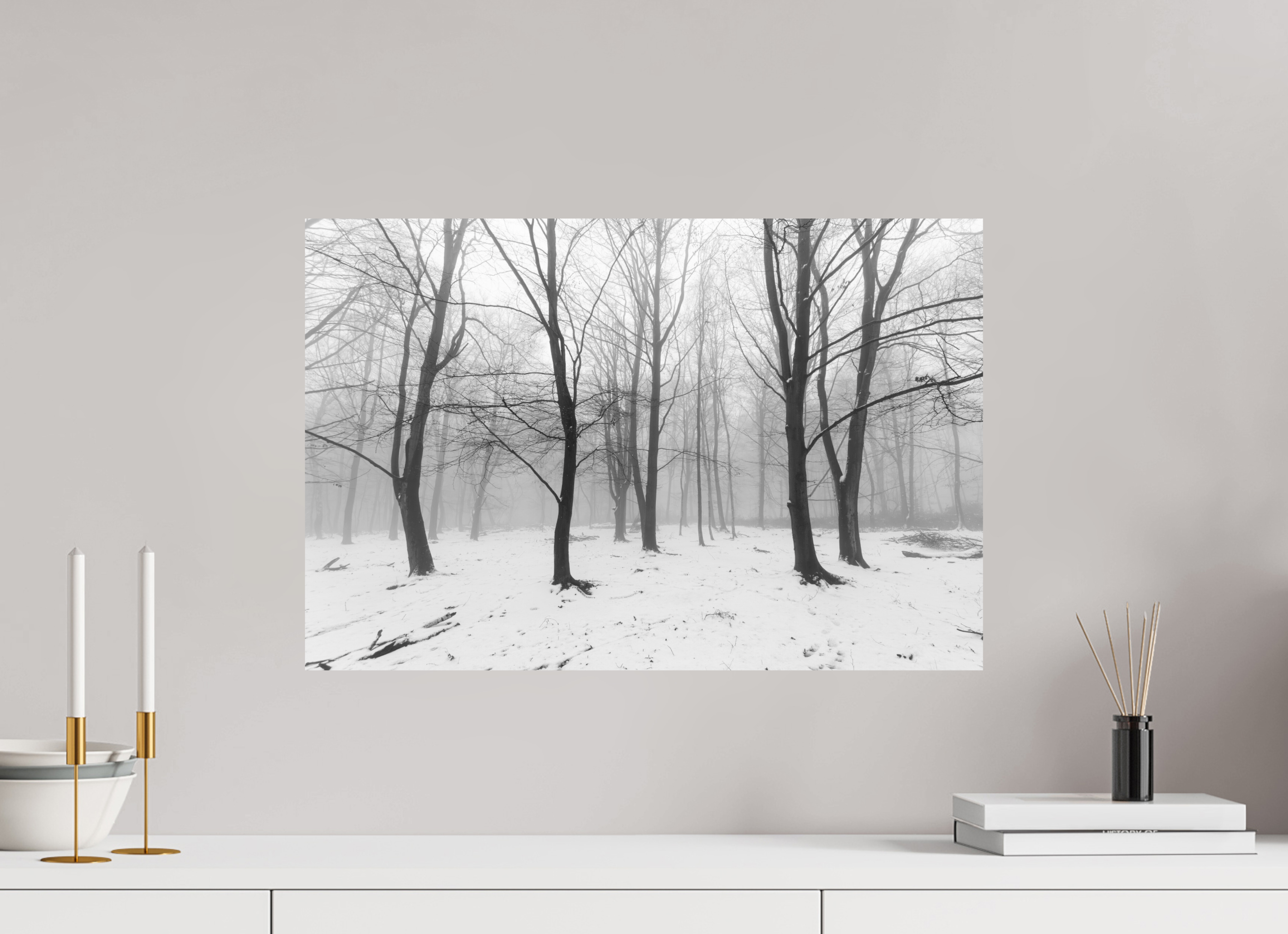 60 x 40 cm, Photo Print on Ilford B&W Paper Trees in the Snow