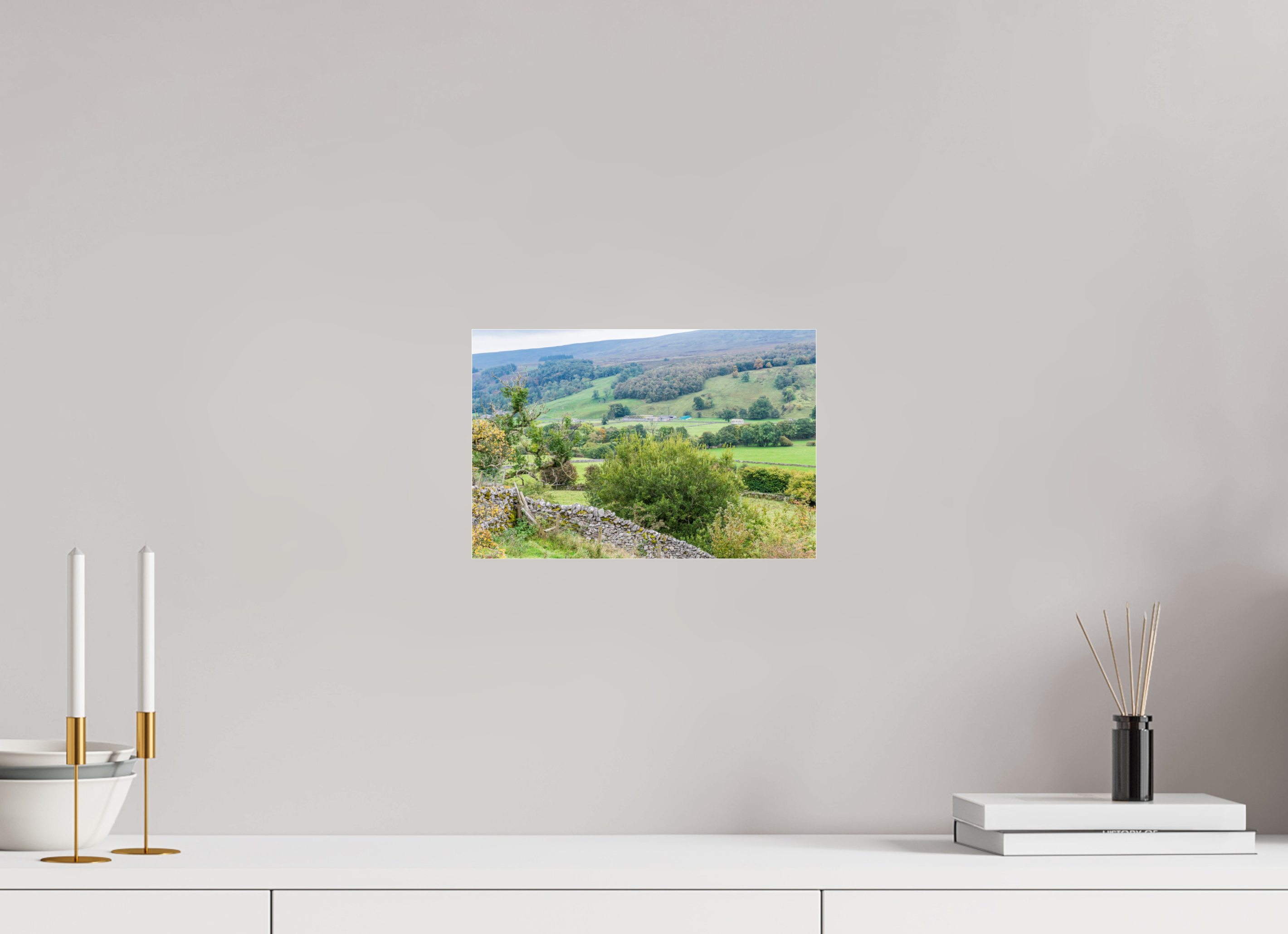 30 x 20 cm, Photo Print Under Acrylic Glass Valley in the Yorkshire Dales