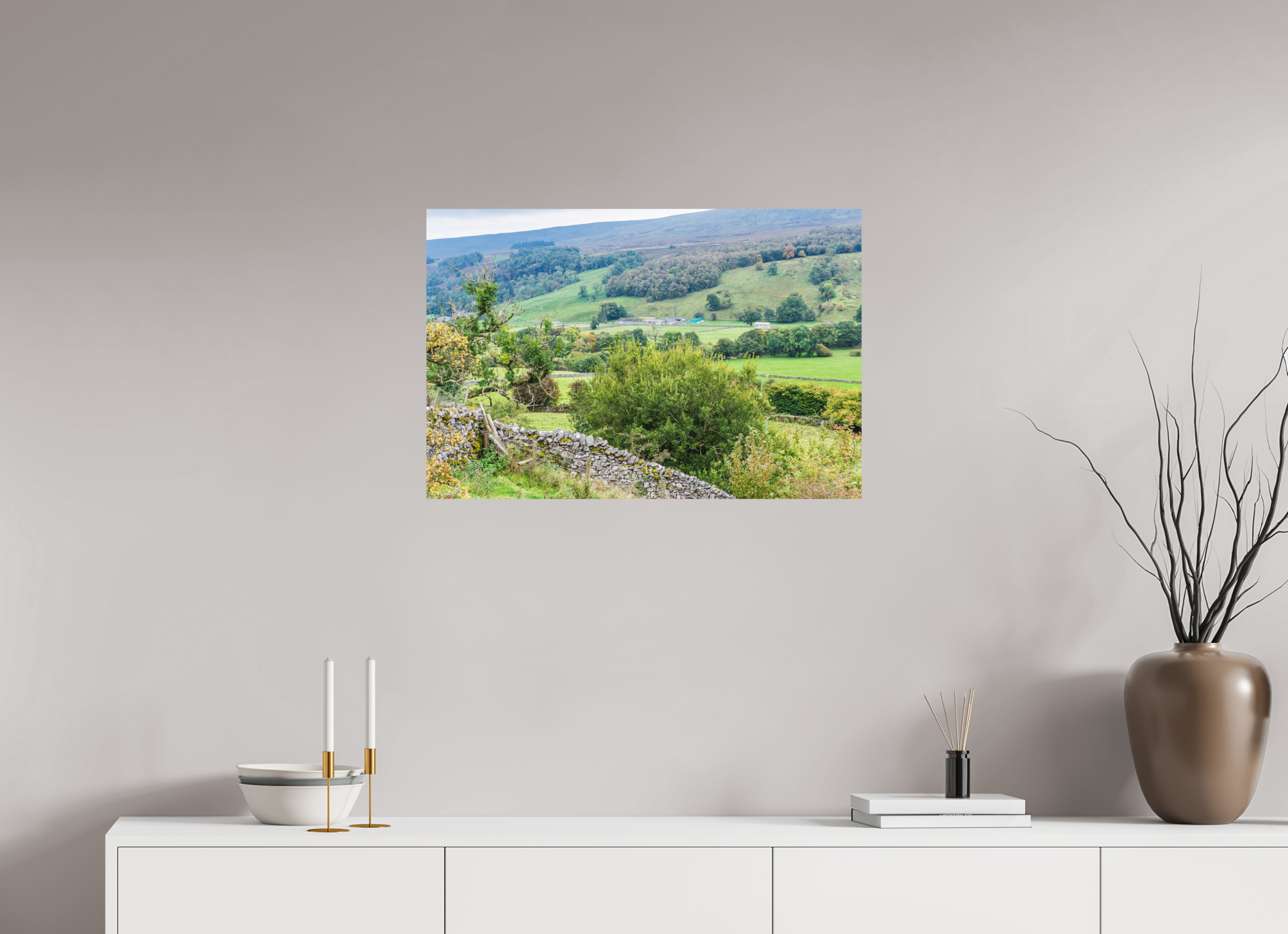 75 x 50 cm, Photo Print Fuji Crystal DP II Matte Valley in the Yorkshire Dales