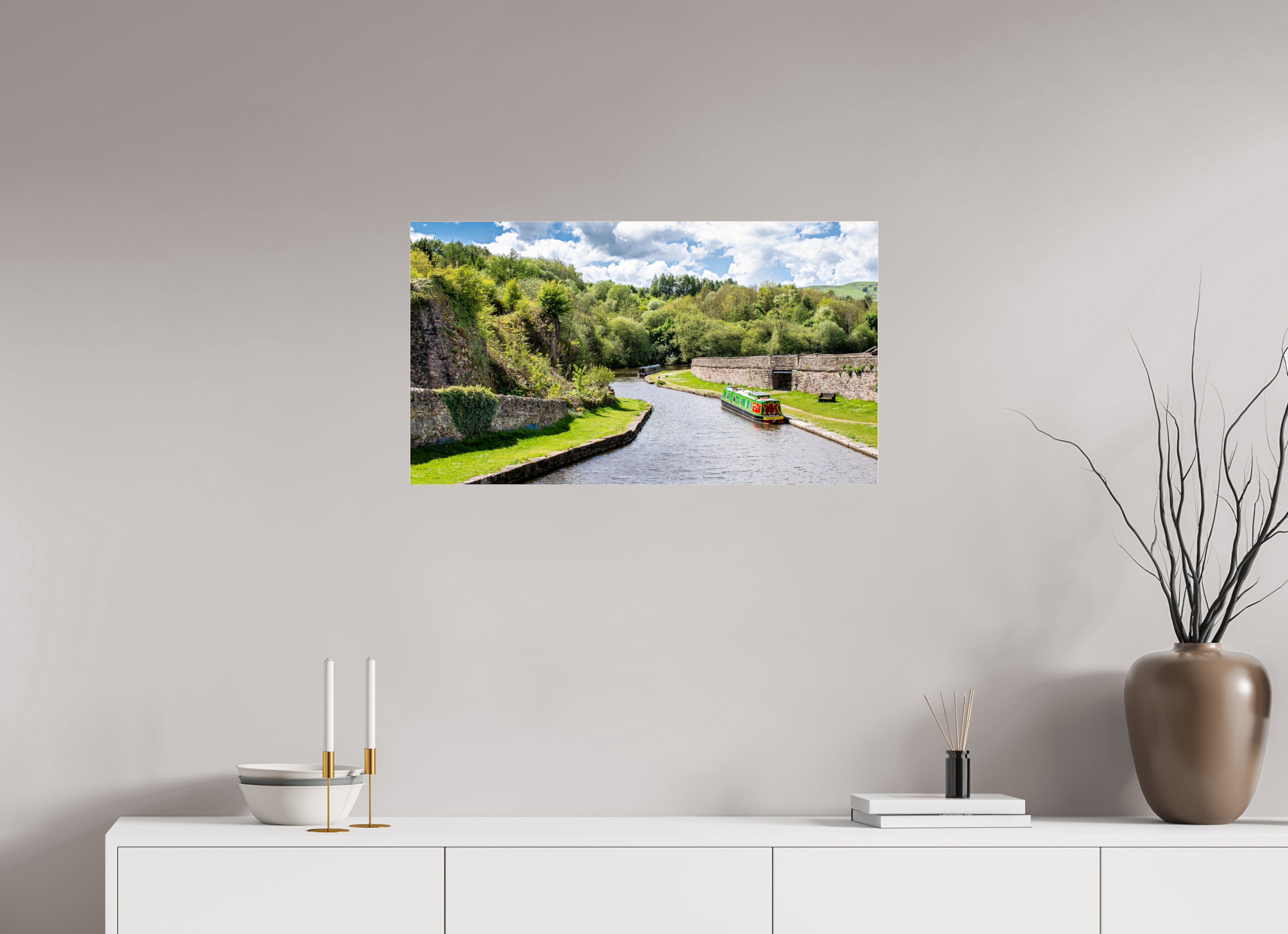 80 x 45 cm, Photo Print Under Acrylic Glass Southern Arm of the Bugsworth Basin
