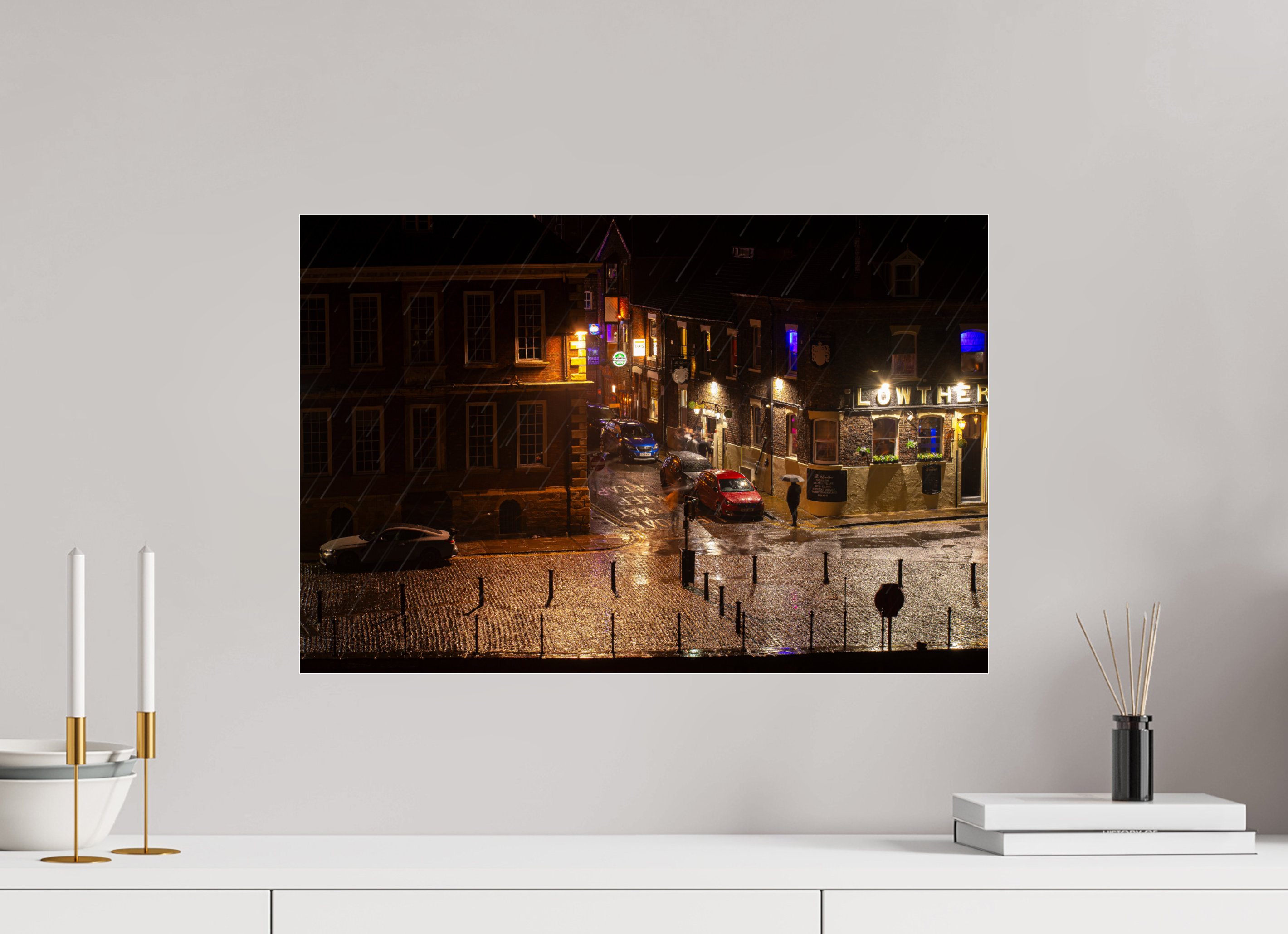 60 x 40 cm, Photo Print Under Acrylic Glass A Wet Night in York
