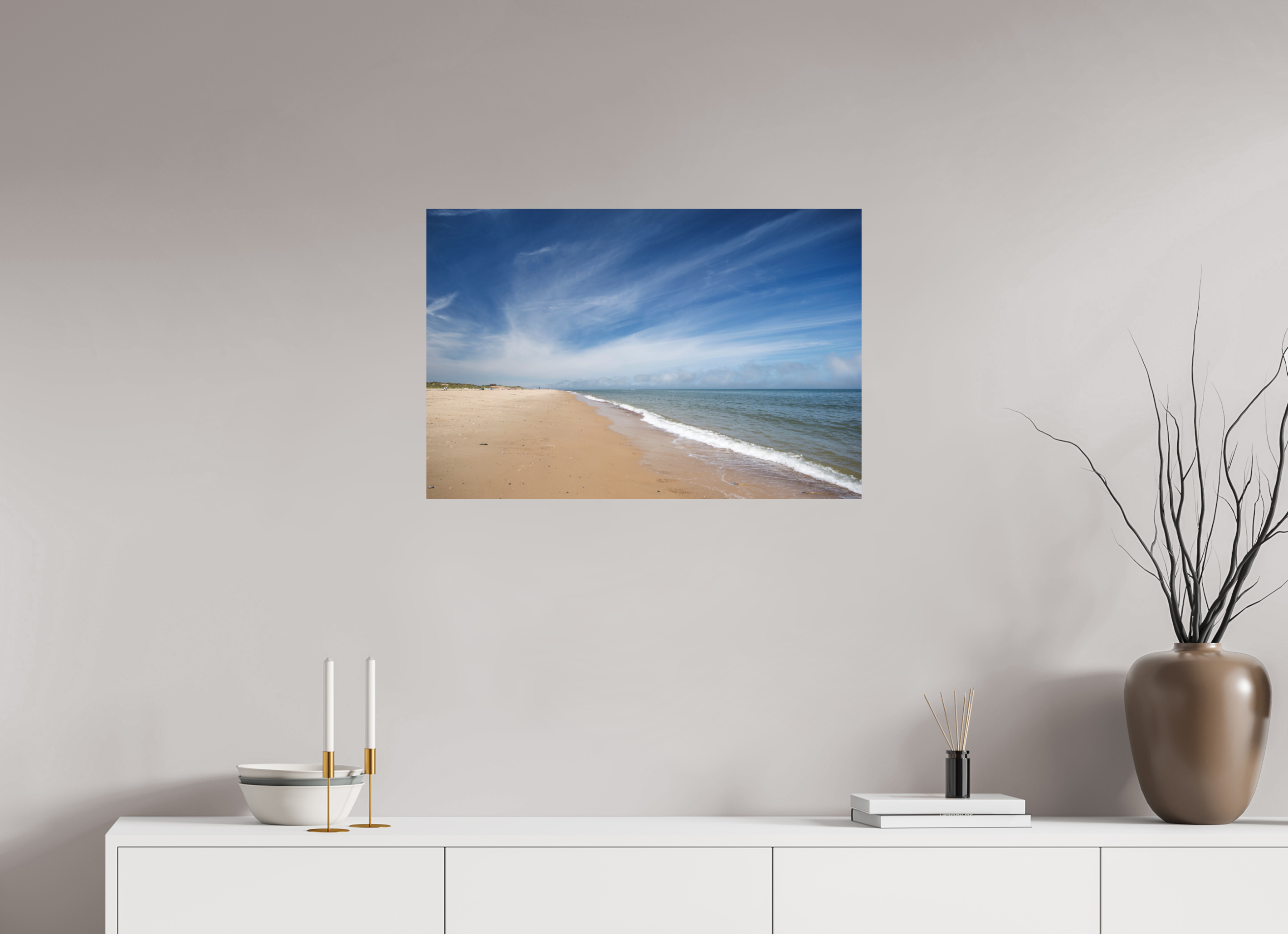 75 x 50 cm, Photo Print Fuji Crystal DP II Matte Empty Beach on the Norfolk Coast
