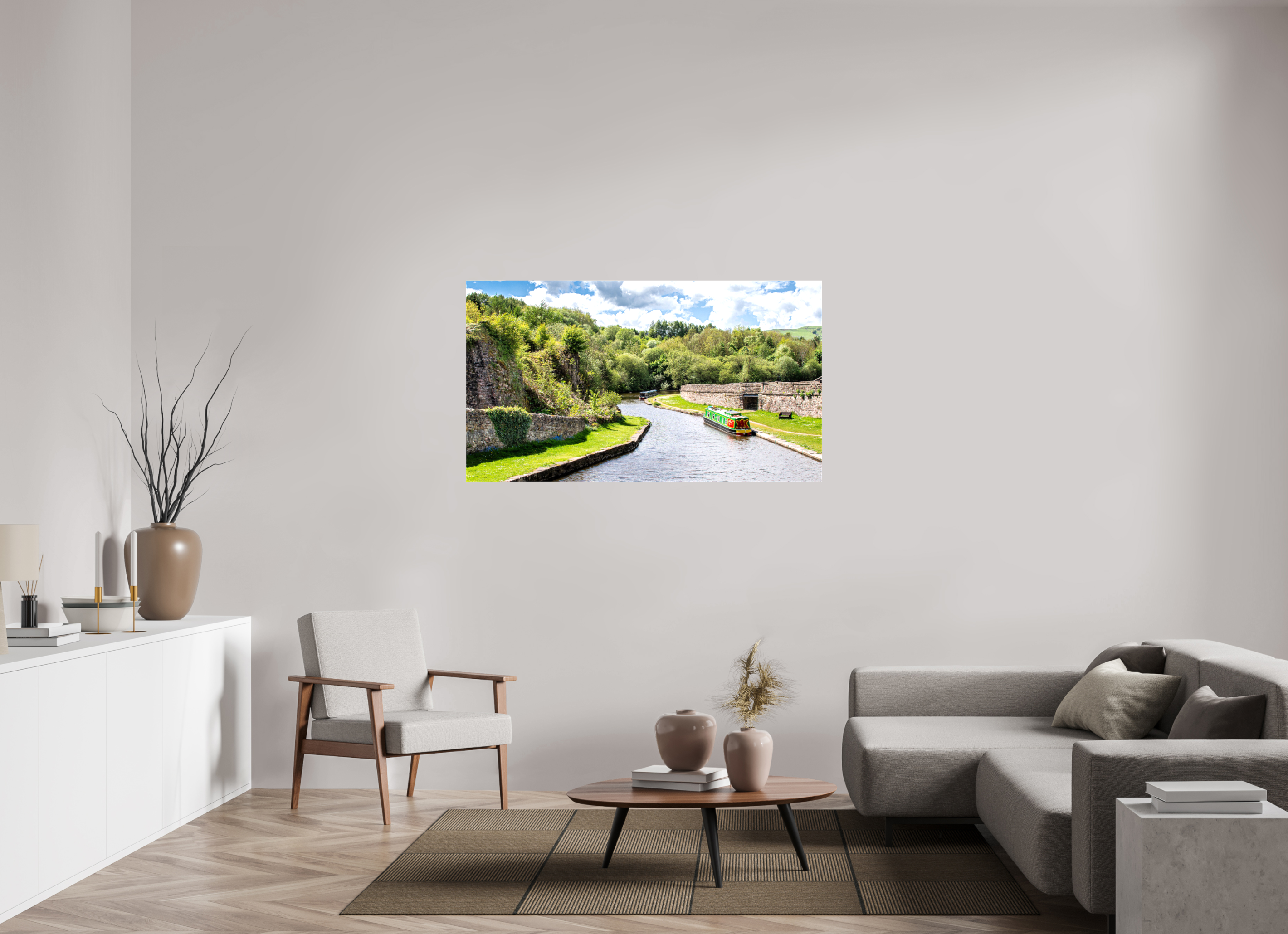 144 x 81 cm, Glossy Canvas On Stretcher Frame Southern Arm of the Bugsworth Basin
