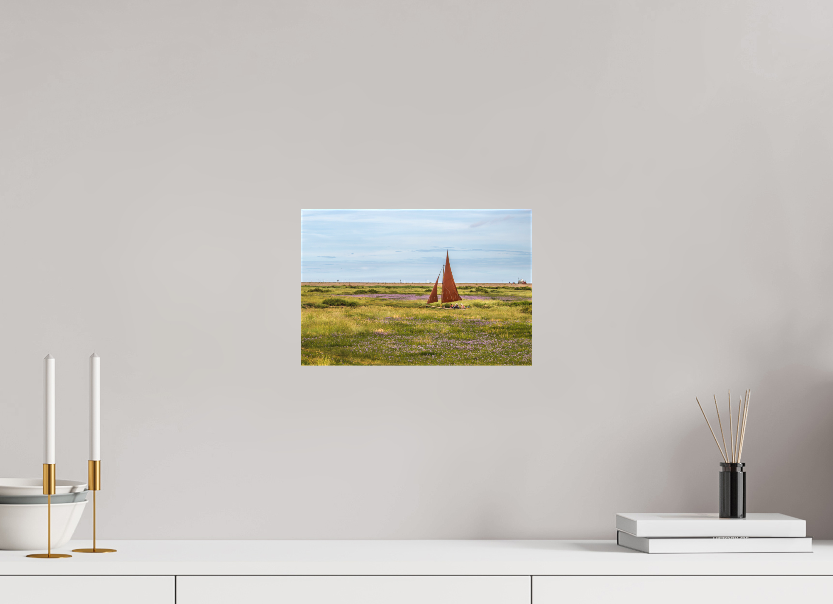 30 x 20 cm, Matte Canvas on Stretcher Frame Sailing in the Grass