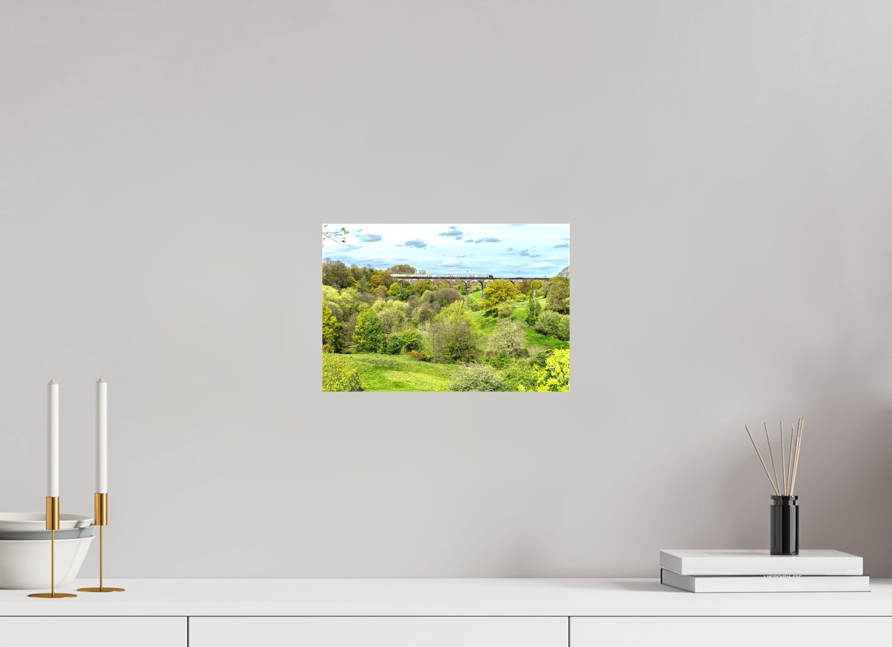 30 x 20 cm, Matte Canvas on Stretcher Frame Railway Viaduct