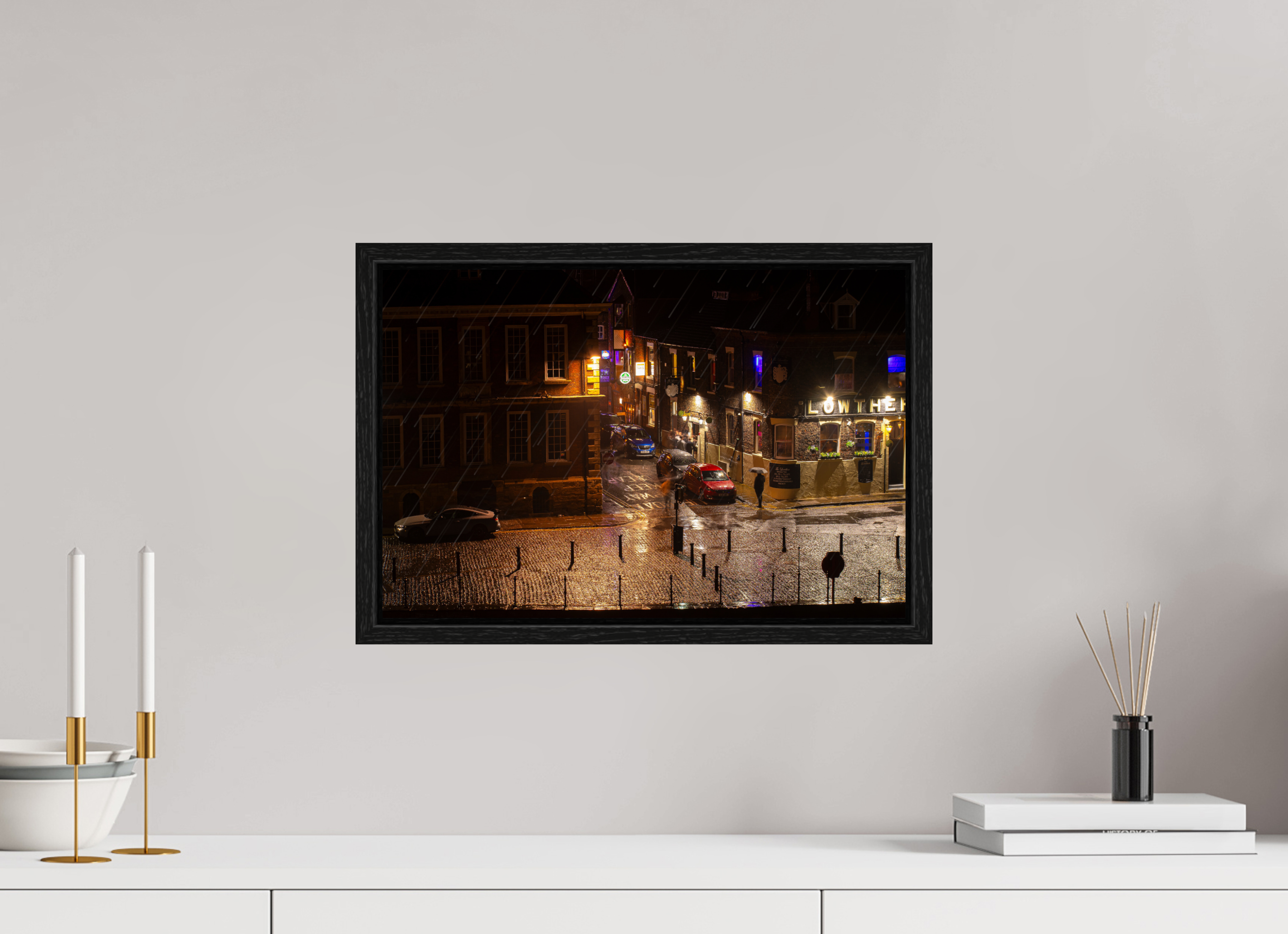 45 x 30 cm, Floater Frame A Wet Night in York