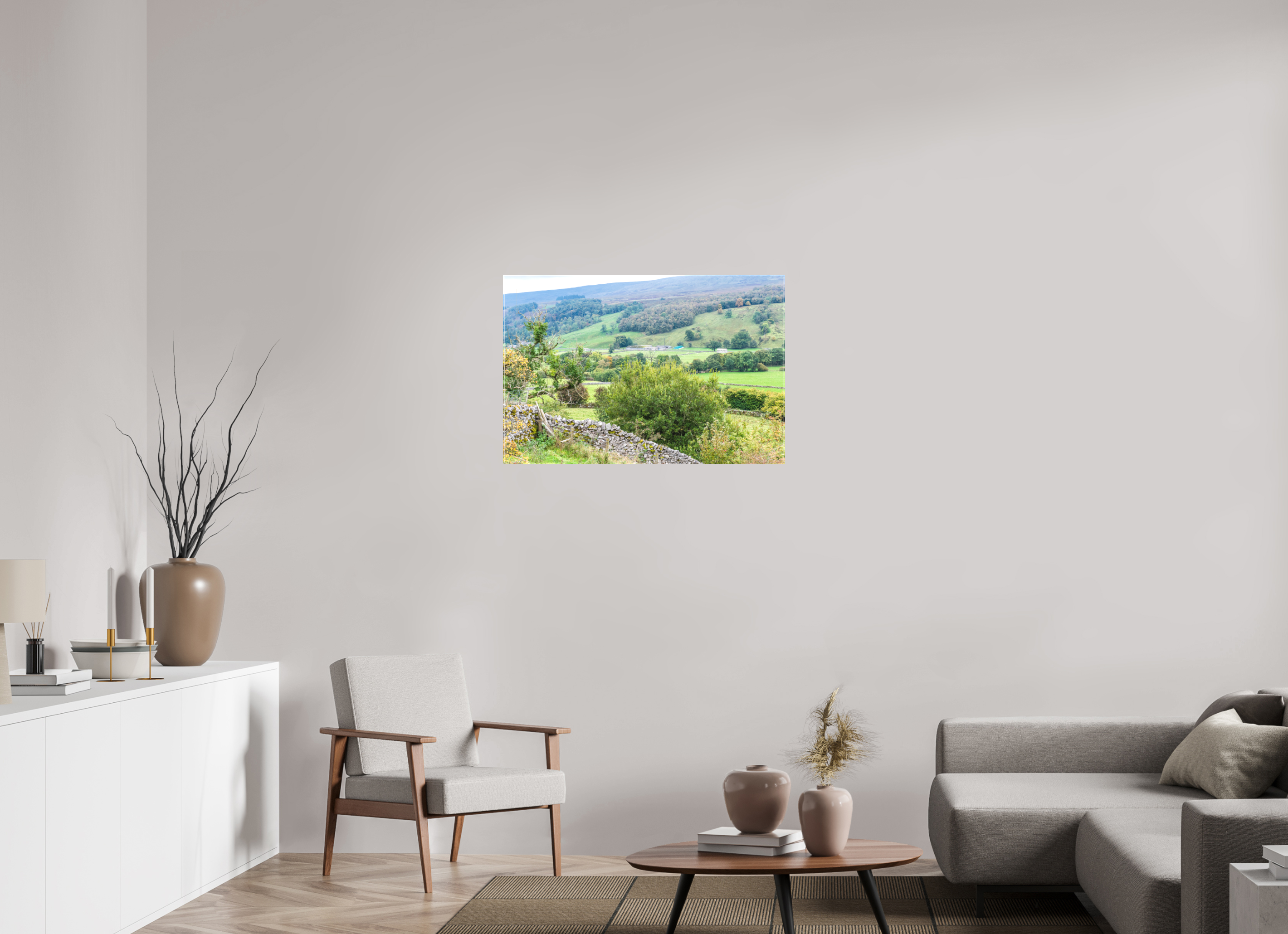 90 x 60 cm, Matte Canvas on Stretcher Frame Valley in the Yorkshire Dales