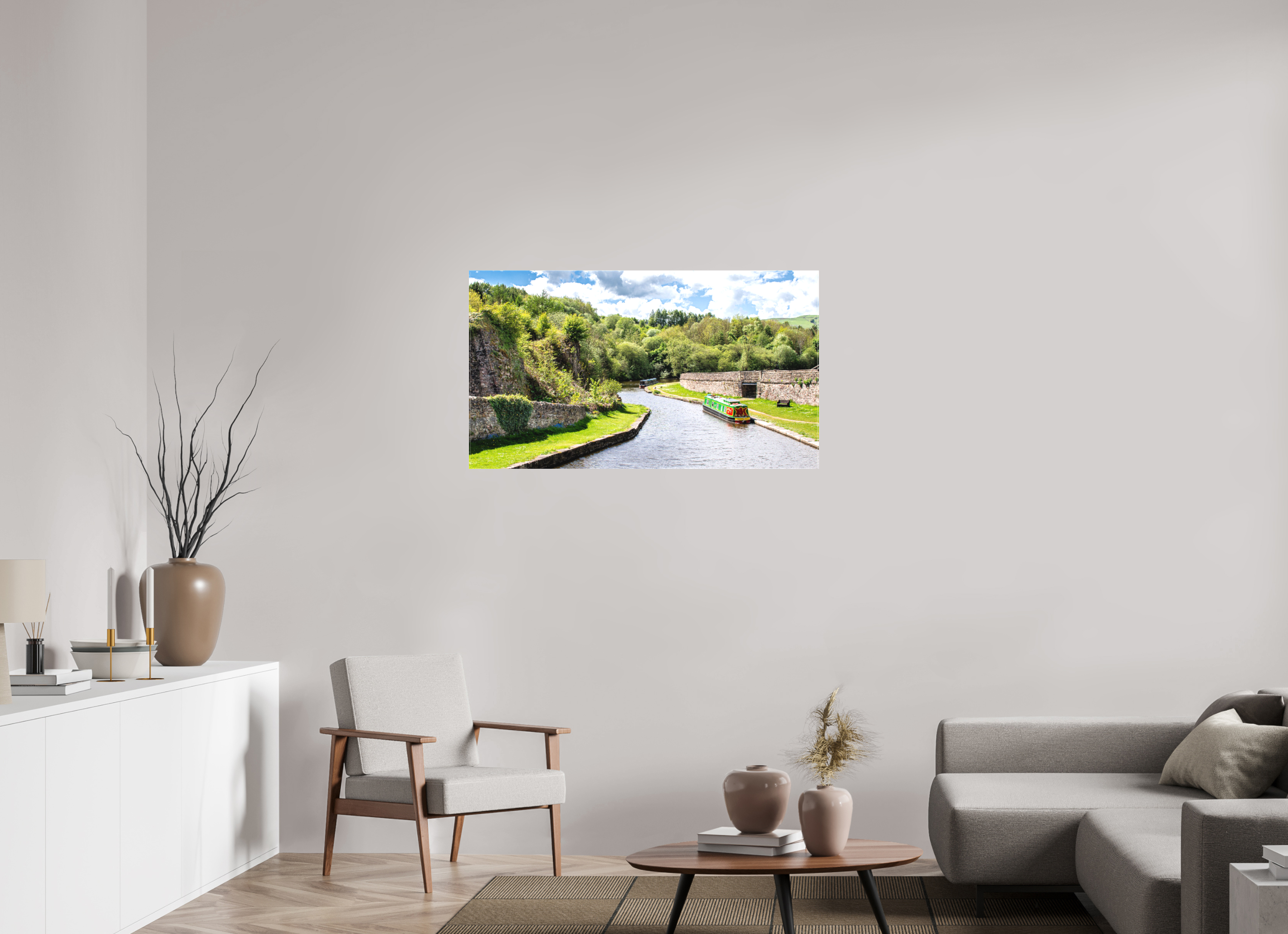 112 x 63 cm, Matte Canvas on Stretcher Frame Southern Arm of the Bugsworth Basin