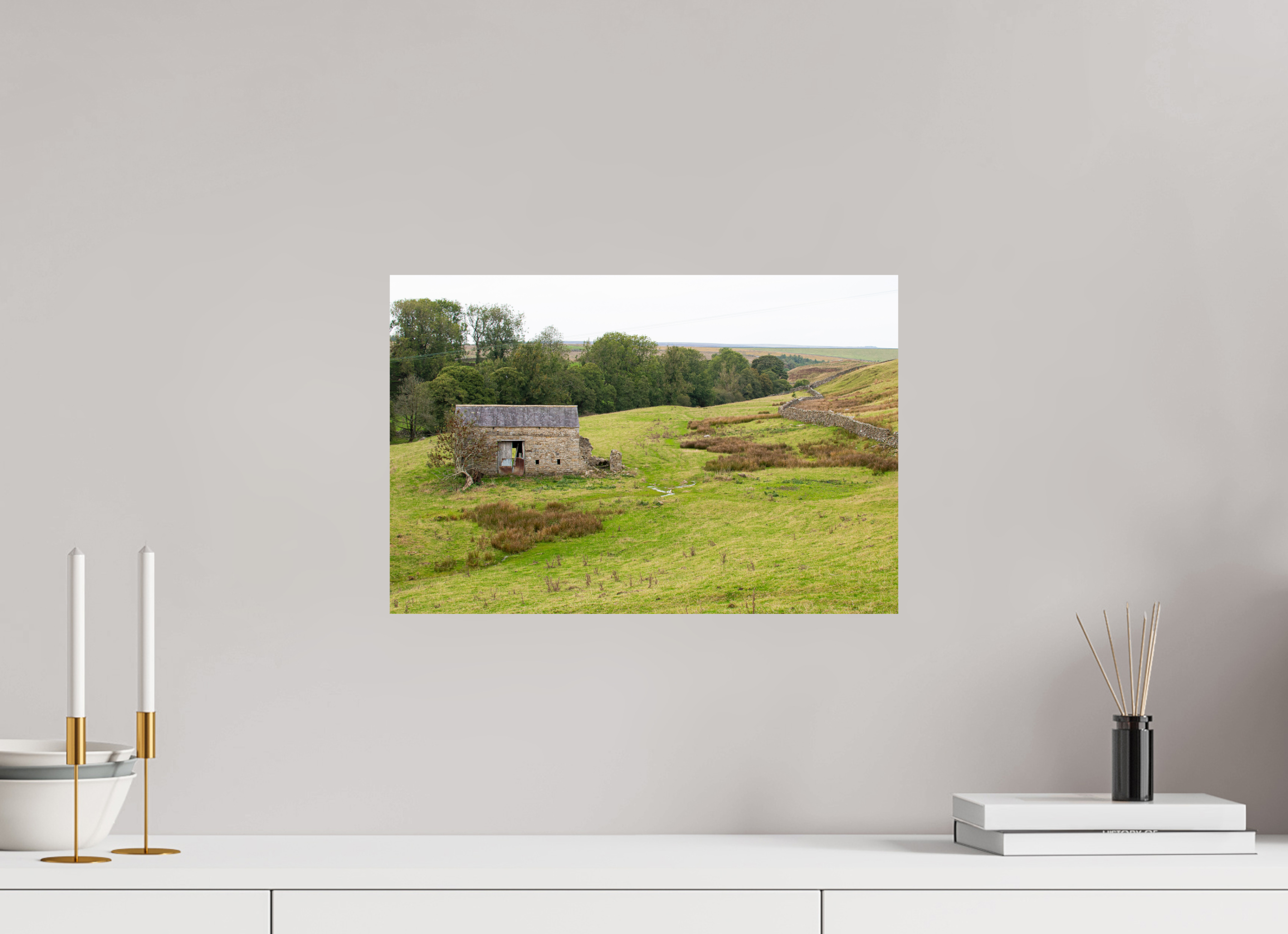 45 x 30 cm, Photo Print On Fuji Crystal DP II Old Barn in the Yorkshire Dales