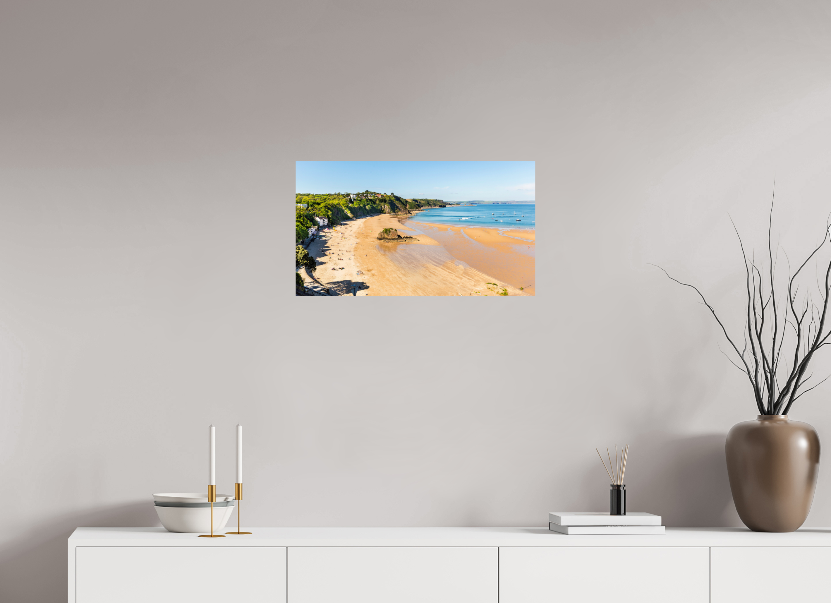 64 x 36 cm, Photo Print On Fuji Crystal DP II Tenby Beach