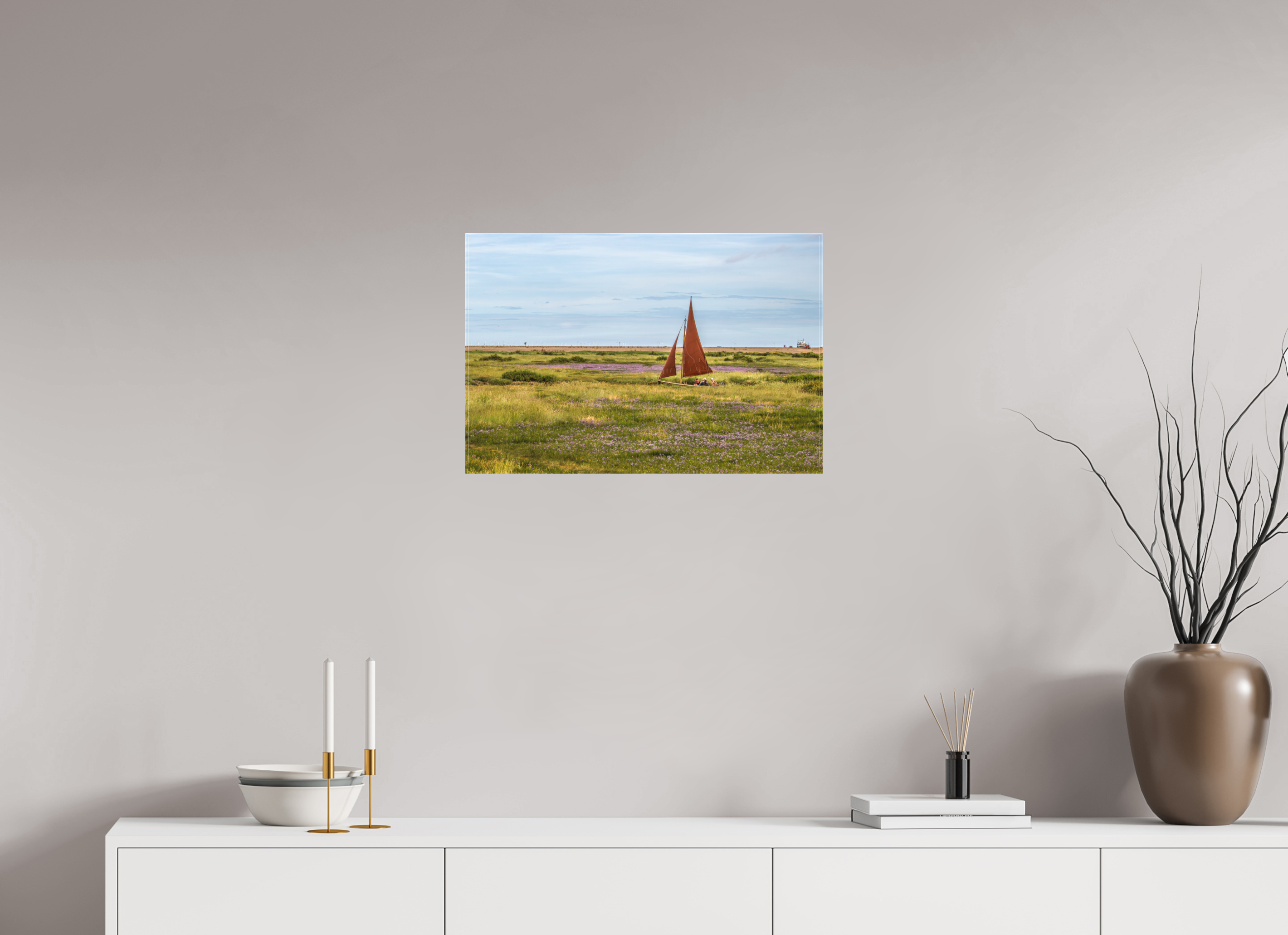 60 x 40 cm, Matte Canvas on Stretcher Frame Sailing in the Grass