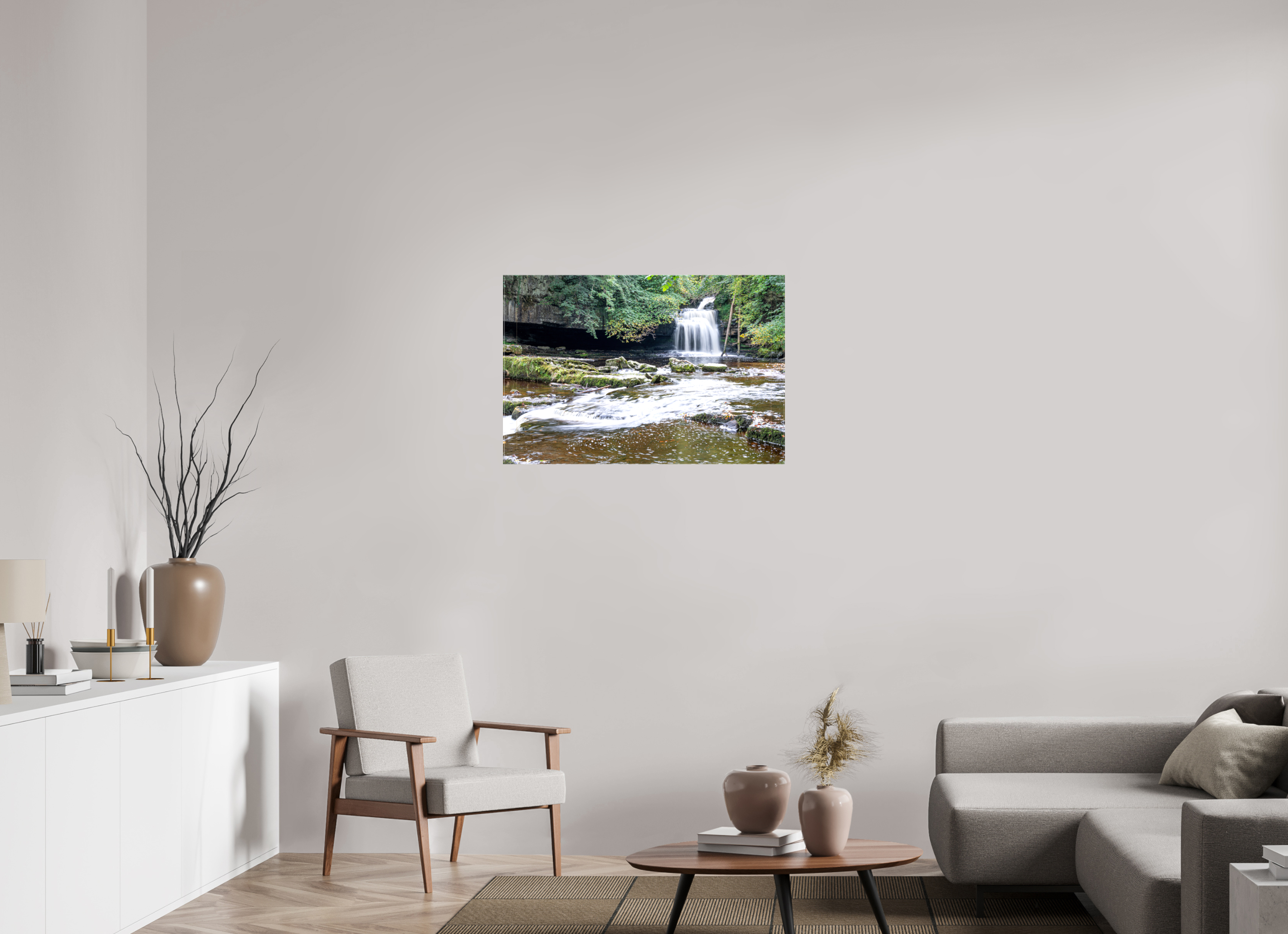 90 x 60 cm, Glossy Canvas On Stretcher Frame Cauldron Falls